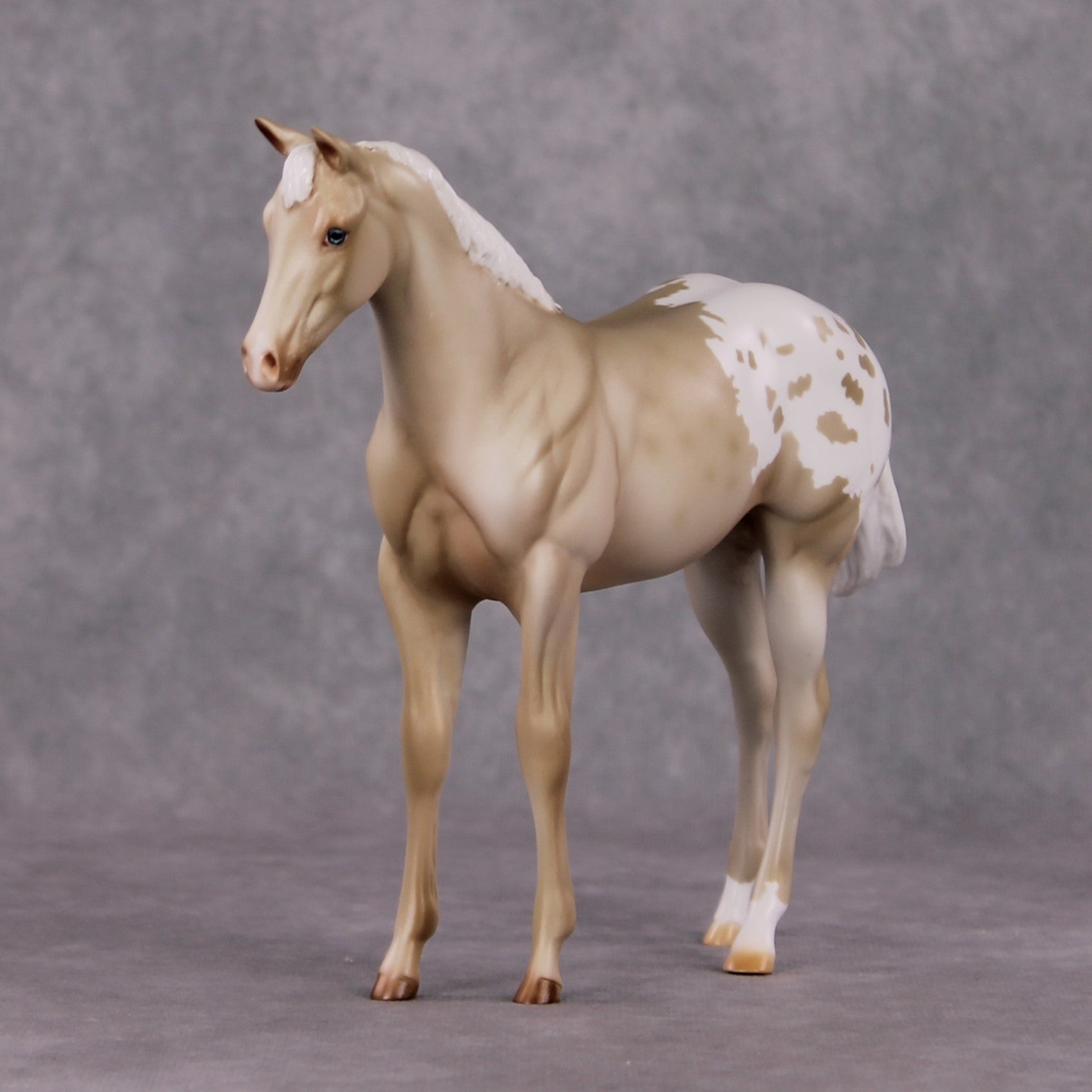 Debbie OOAK Dappled Cremello Appaloosa Weanling By Julie Kiem HS24 MHP Auction Piece