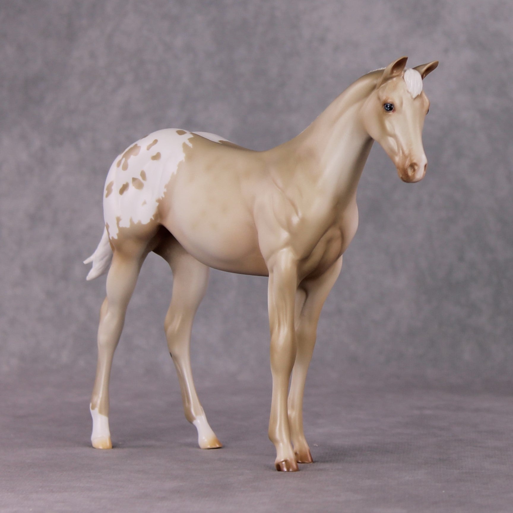 Debbie OOAK Dappled Cremello Appaloosa Weanling By Julie Kiem HS24 MHP Auction Piece