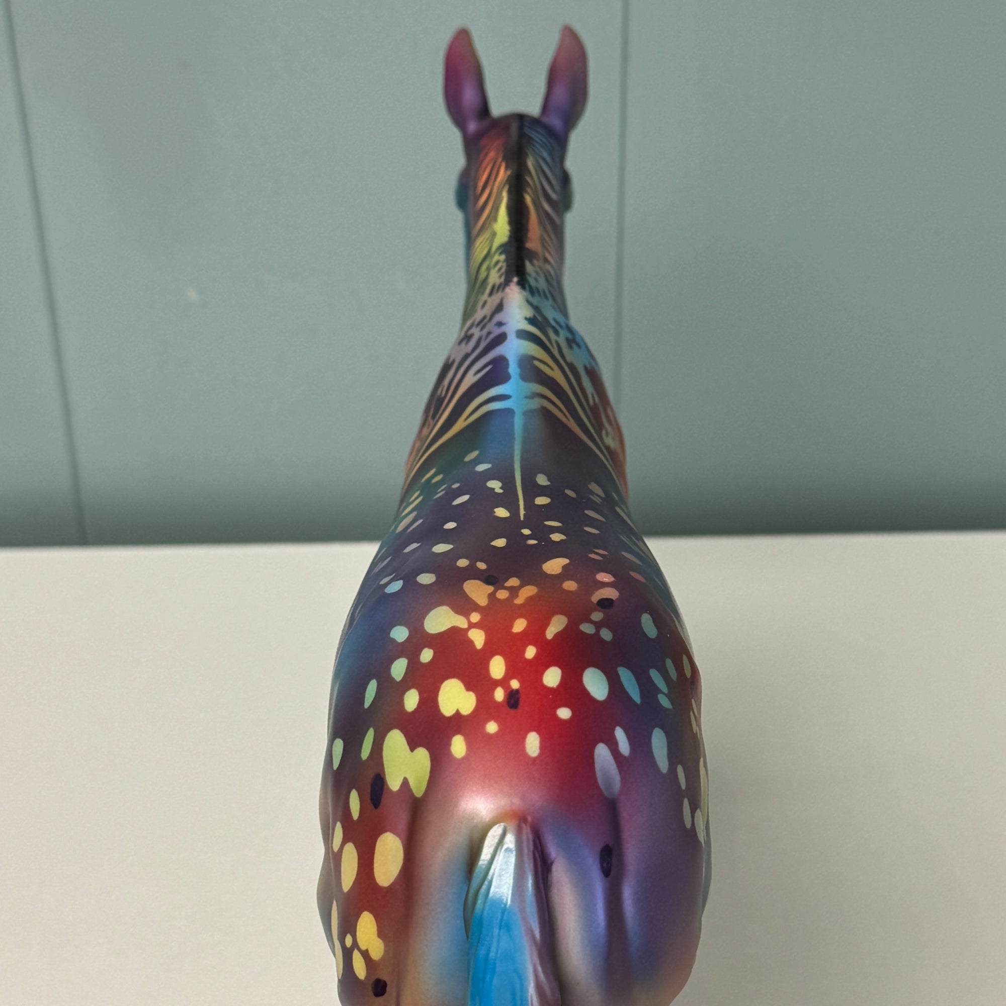 Wild Ride OOAK Deco Zebra Appaloosa Rainbow Colored Mule By Dawn Quick EQ24