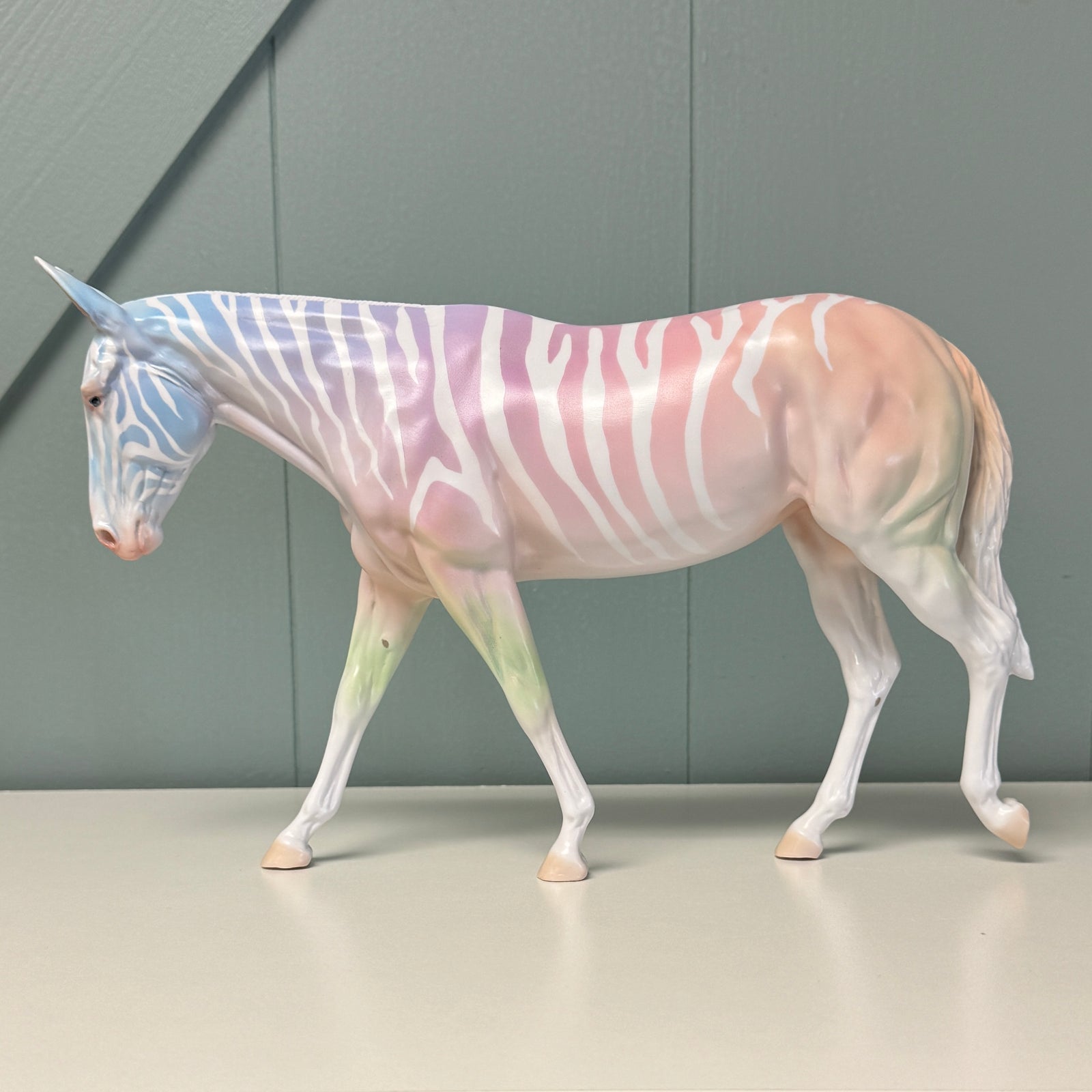 Euphonia OOAK Deco Pastel Rainbow Zebra Mule By Jess Hamill EQ24 End of Month Sample and OOAK Sale SS724