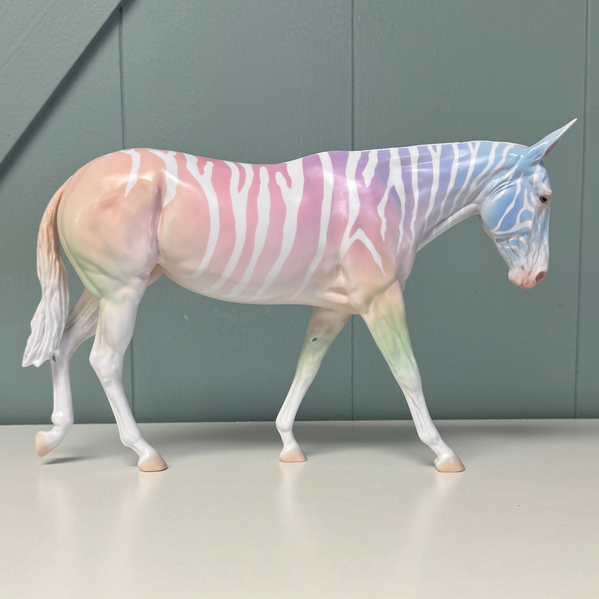 Euphonia OOAK Deco Pastel Rainbow Zebra Mule By Jess Hamill EQ24 End of Month Sample and OOAK Sale SS724