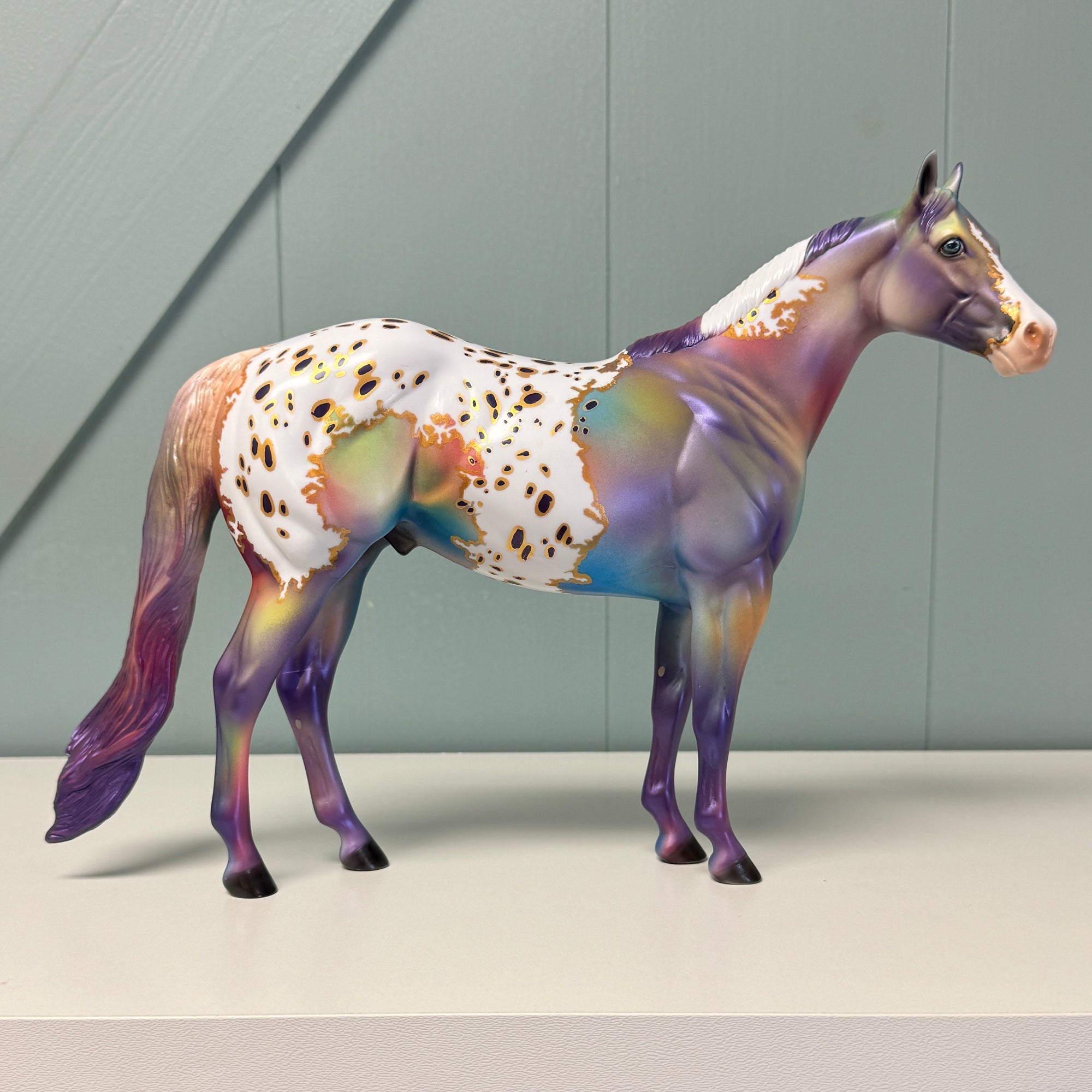 Golden Sunrise OOAK Deco Rainbow Appaloosa ISH By Dawn Quick EQ24