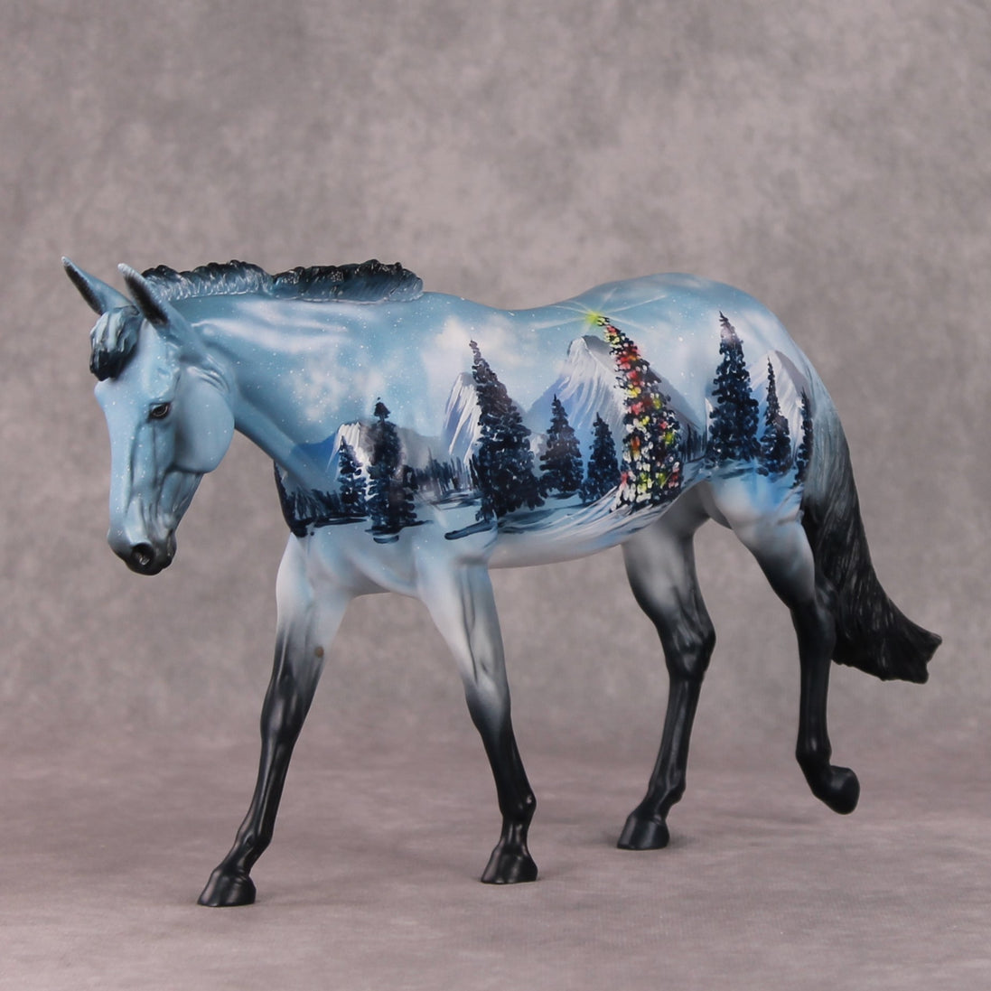 Winter Chill OOAK Christmas Winter Tree Deco Scene Custom Mule By Dawn Quick HS24