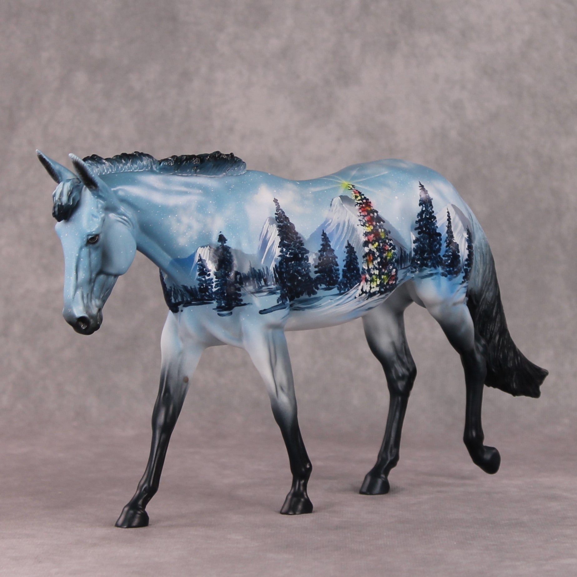 Winter Chill OOAK Christmas Winter Tree Deco Scene Custom Mule By Dawn Quick HS24