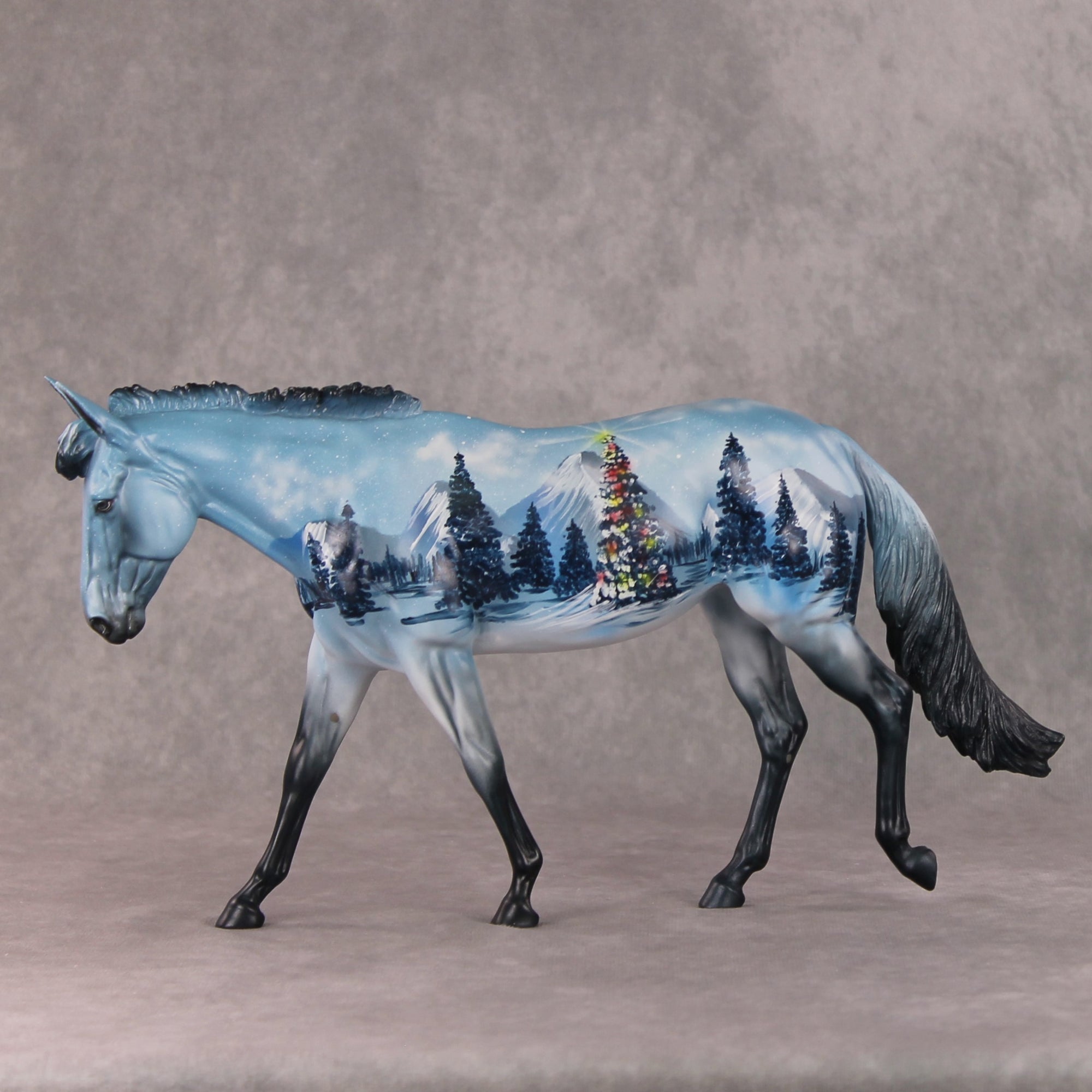 Winter Chill OOAK Christmas Winter Tree Deco Scene Custom Mule By Dawn Quick HS24