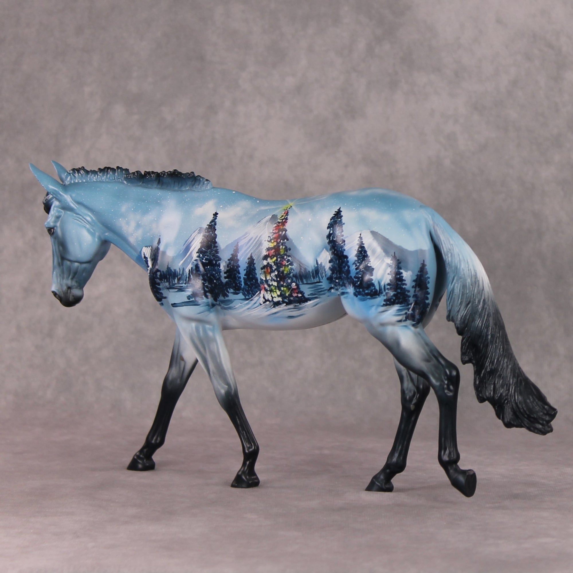 Winter Chill OOAK Christmas Winter Tree Deco Scene Custom Mule By Dawn Quick HS24