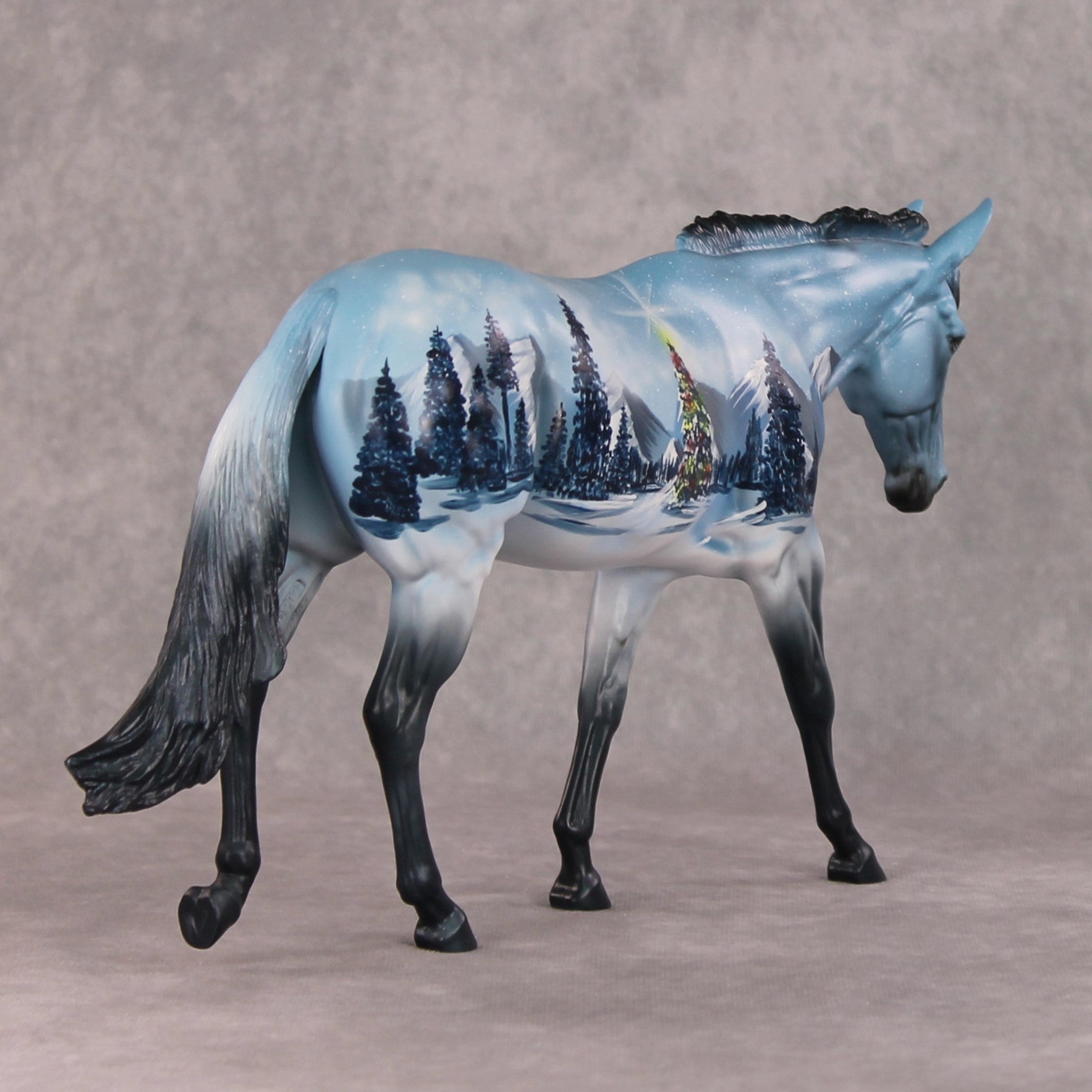 Winter Chill OOAK Christmas Winter Tree Deco Scene Custom Mule By Dawn Quick HS24