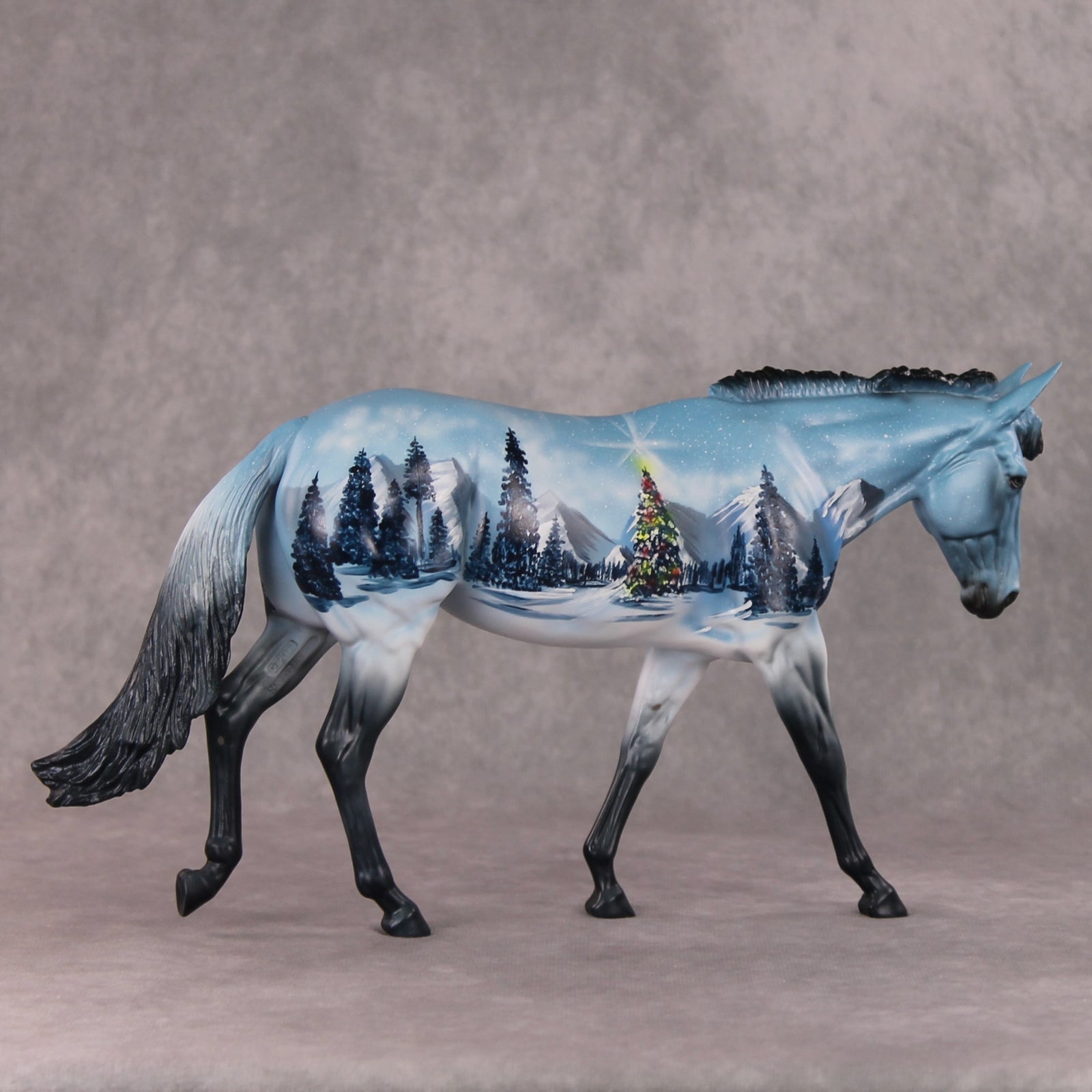 Winter Chill OOAK Christmas Winter Tree Deco Scene Custom Mule By Dawn Quick HS24