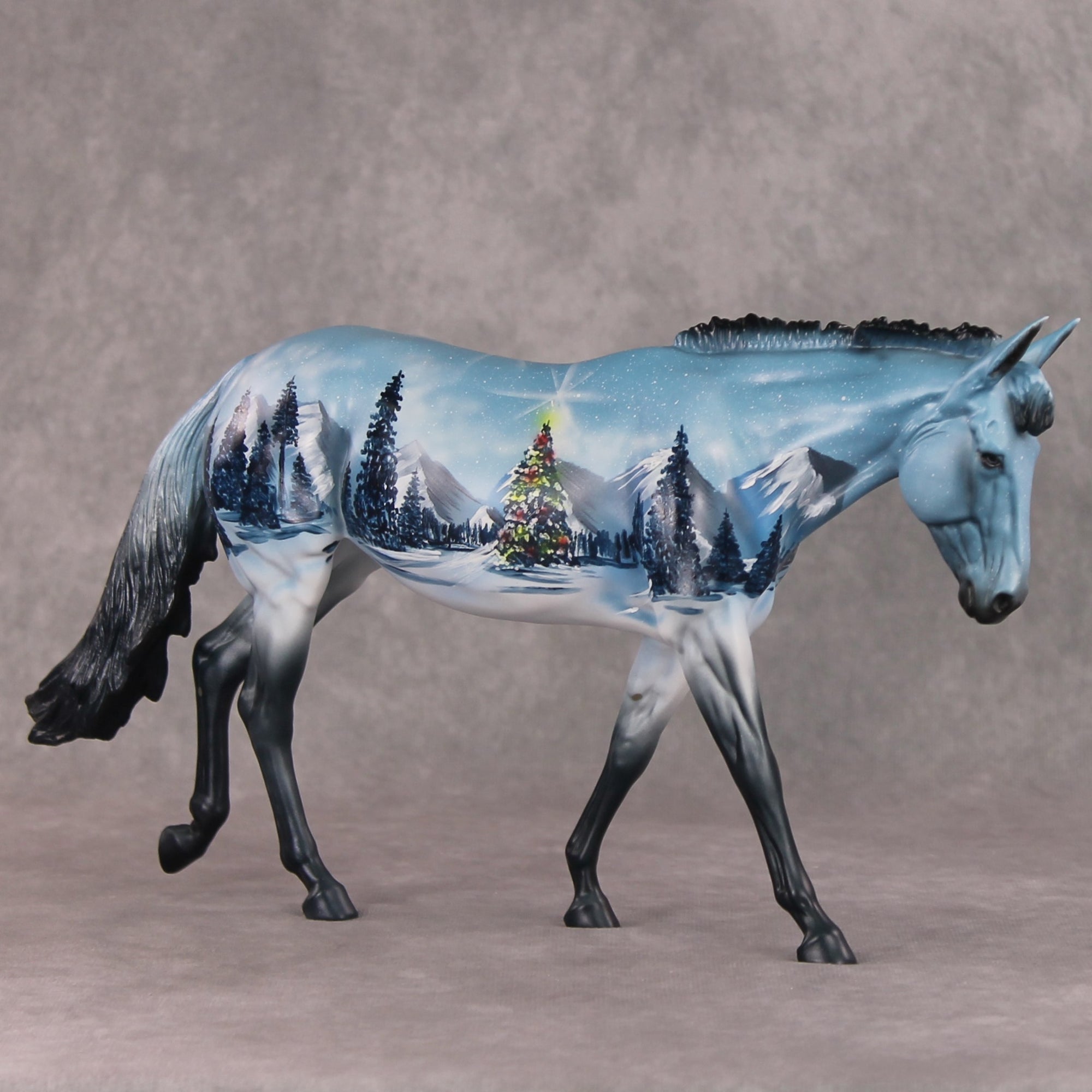 Winter Chill OOAK Christmas Winter Tree Deco Scene Custom Mule By Dawn Quick HS24