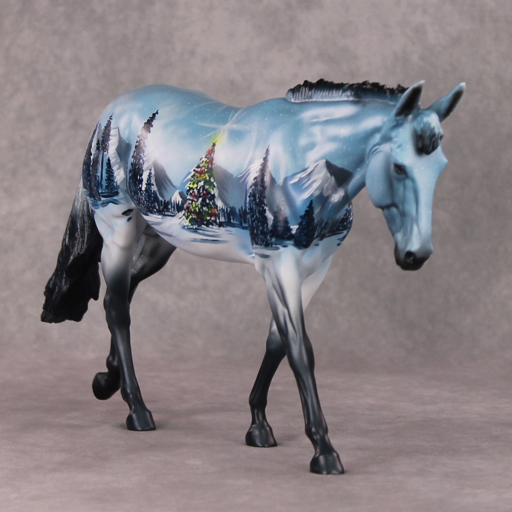 Winter Chill OOAK Christmas Winter Tree Deco Scene Custom Mule By Dawn Quick HS24