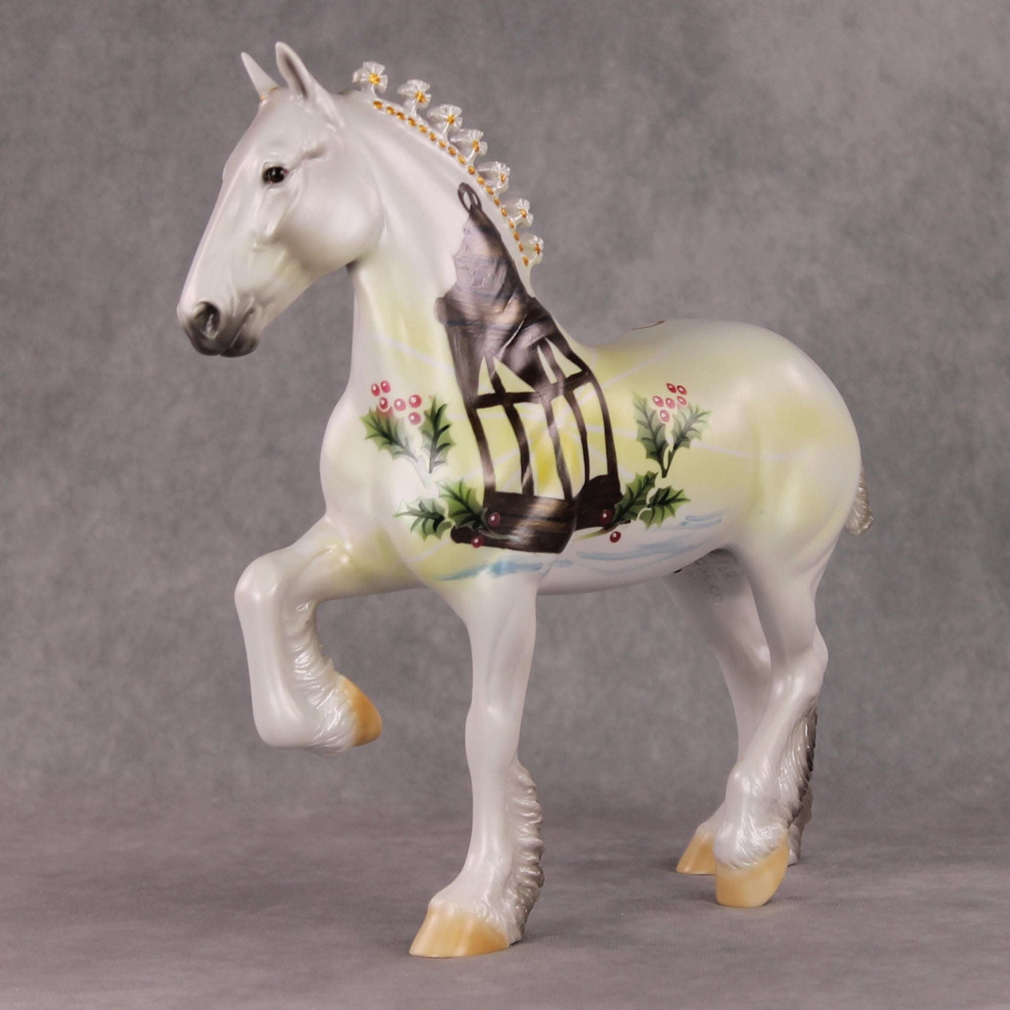 A Lot for Christmas OOAK Ornament Deco Trotting Drafter By Dawn Quick HS24