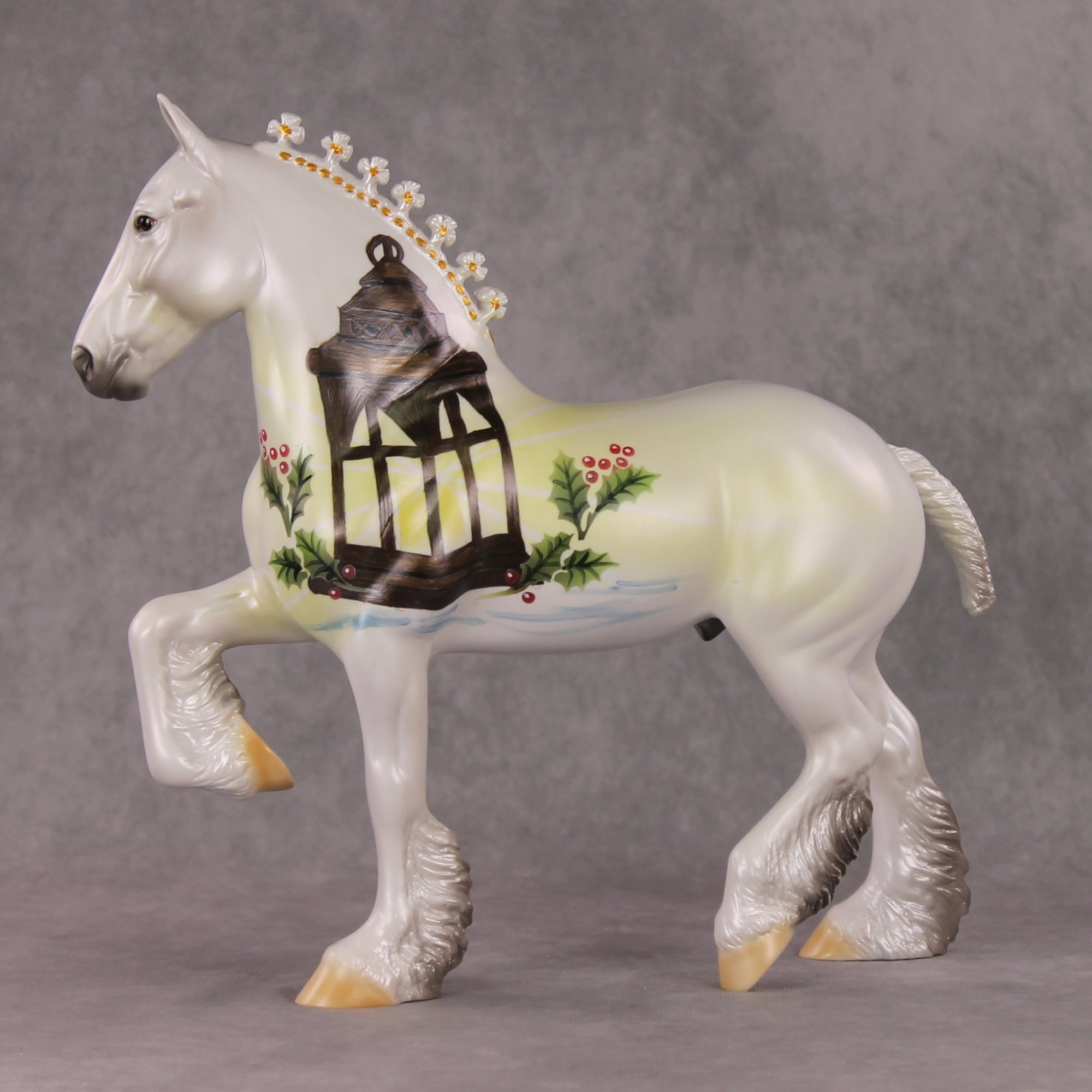 A Lot for Christmas OOAK Ornament Deco Trotting Drafter By Dawn Quick HS24