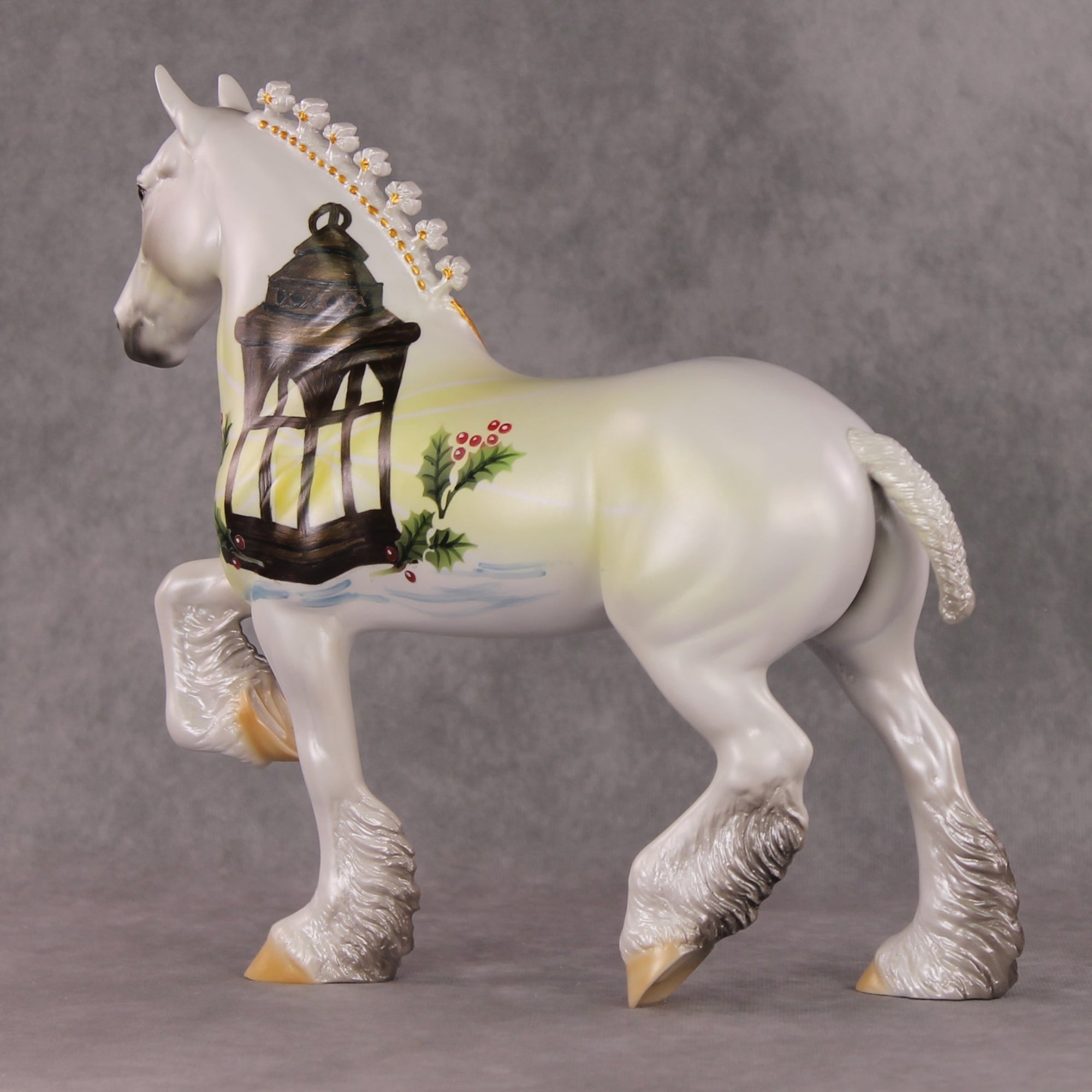 A Lot for Christmas OOAK Ornament Deco Trotting Drafter By Dawn Quick HS24