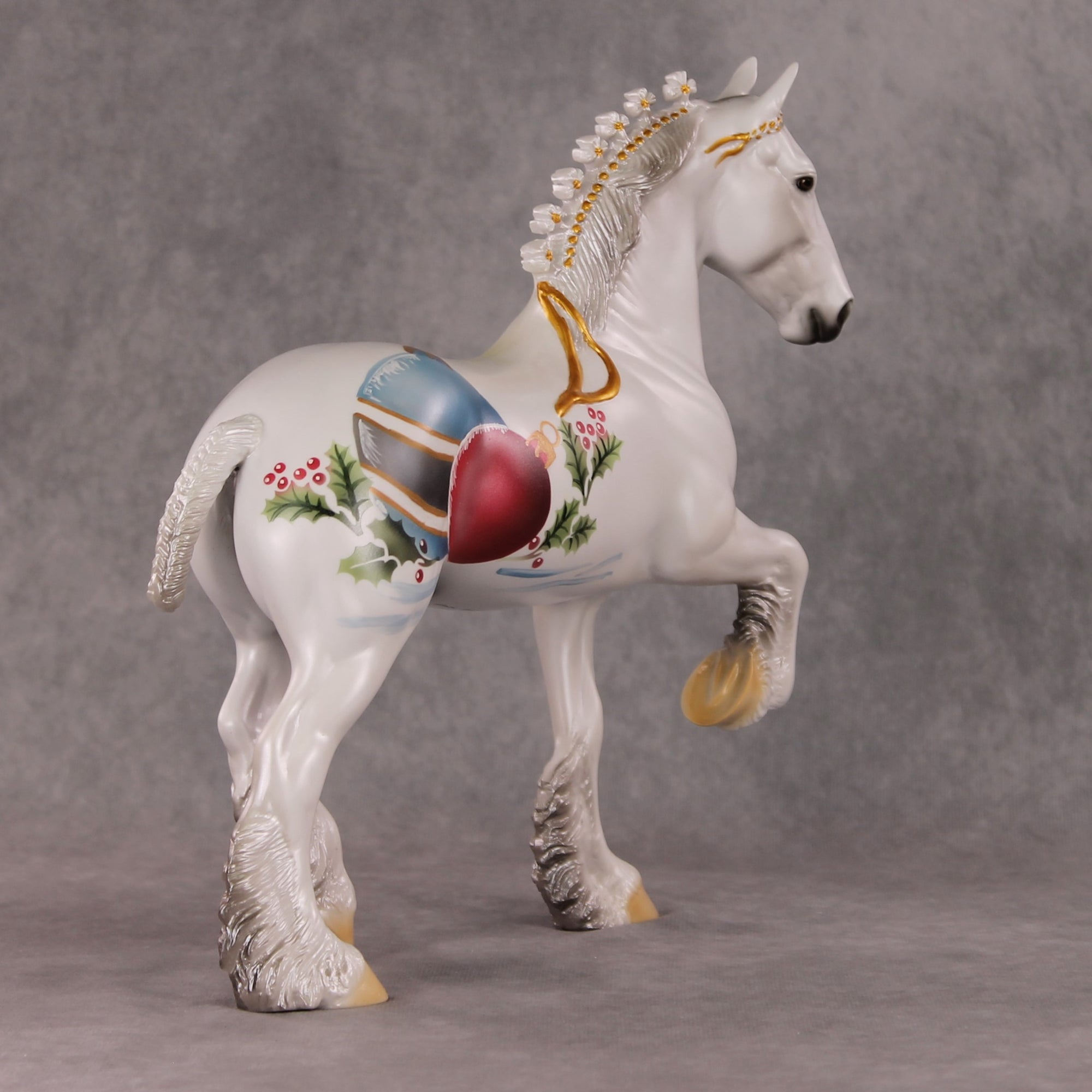 A Lot for Christmas OOAK Ornament Deco Trotting Drafter By Dawn Quick HS24