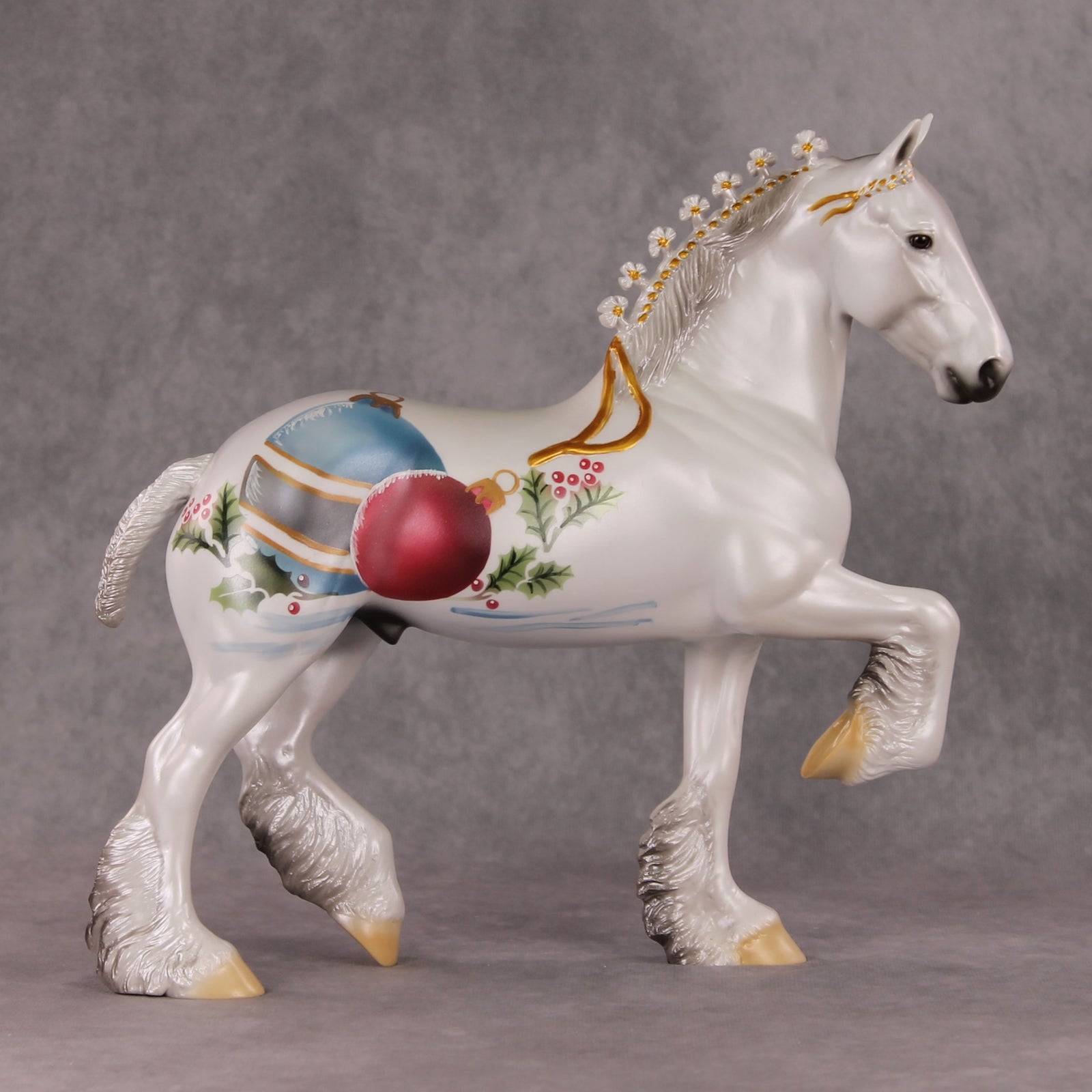 A Lot for Christmas OOAK Ornament Deco Trotting Drafter By Dawn Quick HS24