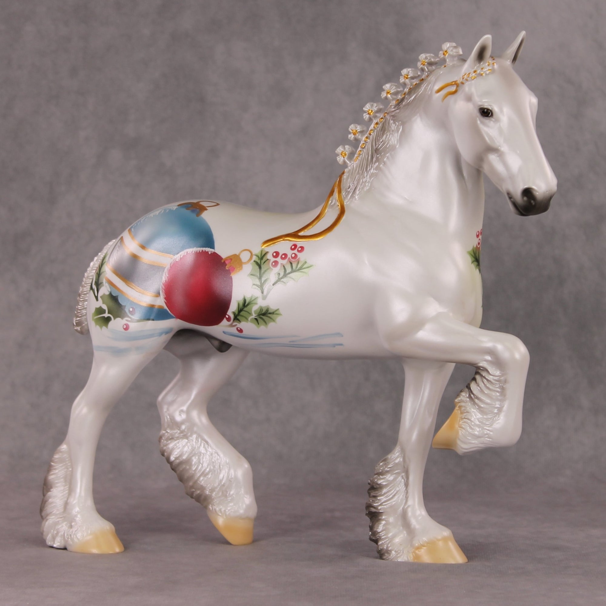 A Lot for Christmas OOAK Ornament Deco Trotting Drafter By Dawn Quick HS24