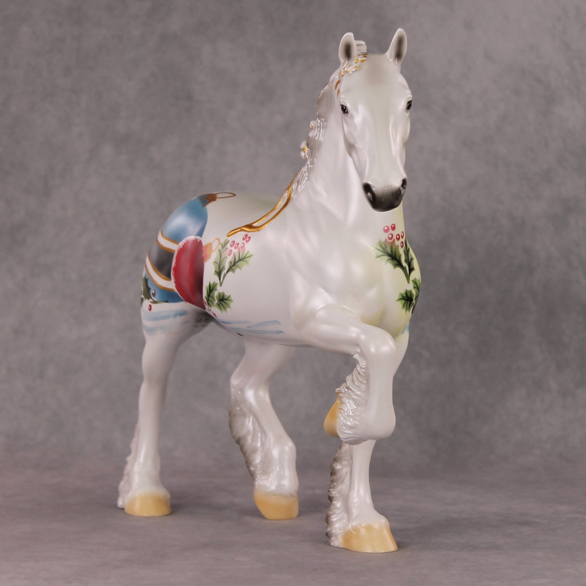 A Lot for Christmas OOAK Ornament Deco Trotting Drafter By Dawn Quick HS24