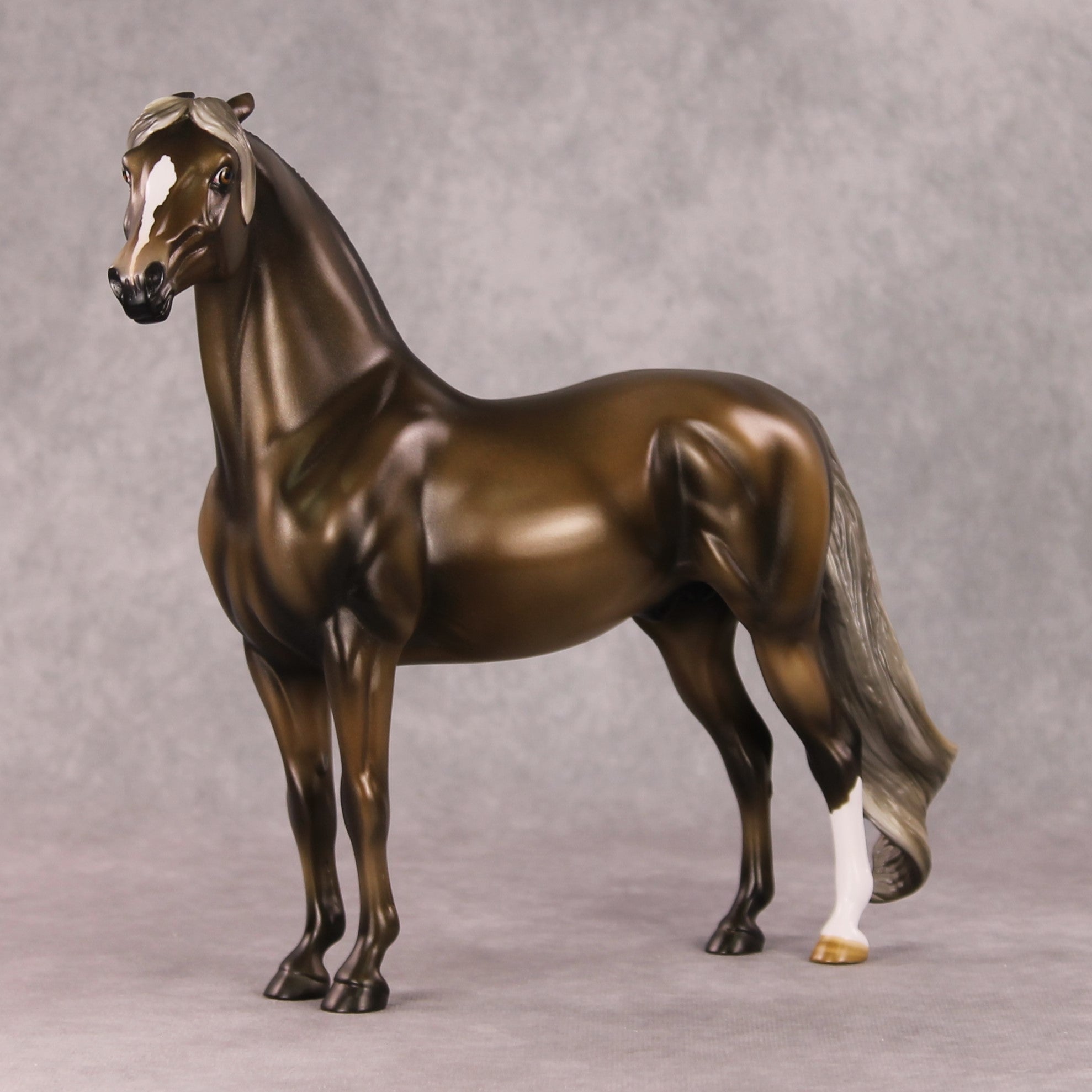 Luigi OOAK Chocolate Palomino Custom Pinned Eared Morgan By Angela Marleau HS24