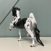 Presence Of Mind OOAK Black Tobiano with Cat Tracks Saddlebred By Dawn Quick EQ24