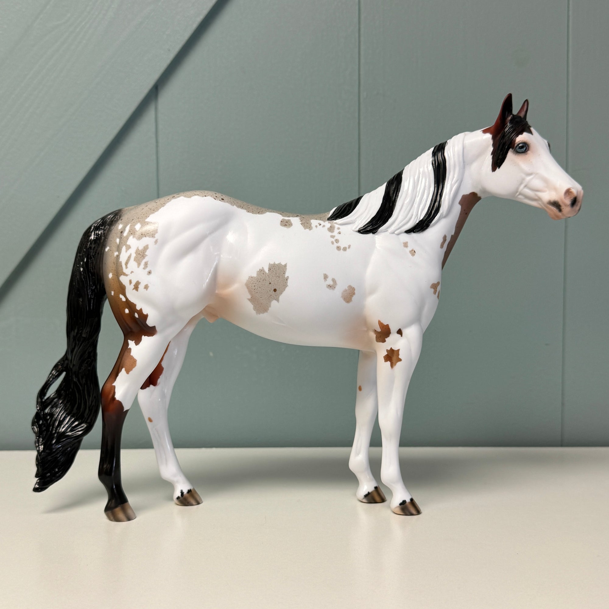 Ebauche OOAK Bay Roan Overo Ideal Stock Horse By Dawn Quick EQ24