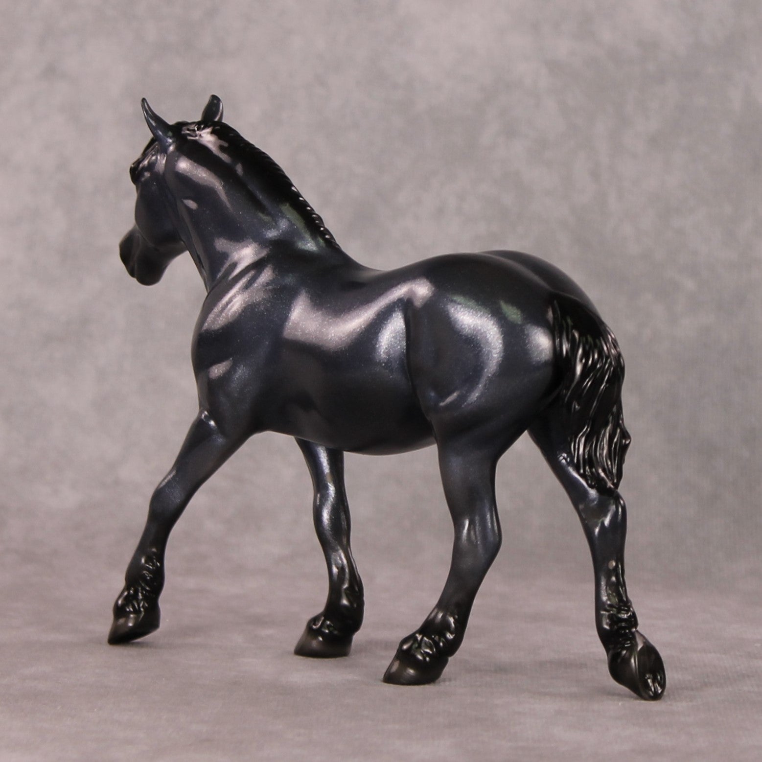 Midnight Flurries OOAK Holo Black Deco Pebble Draft By Ellen Robbins HS24