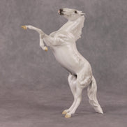 Snow Day OOAK Light Dapple Grey Rearing Pebble By Ellen Robbins HS24