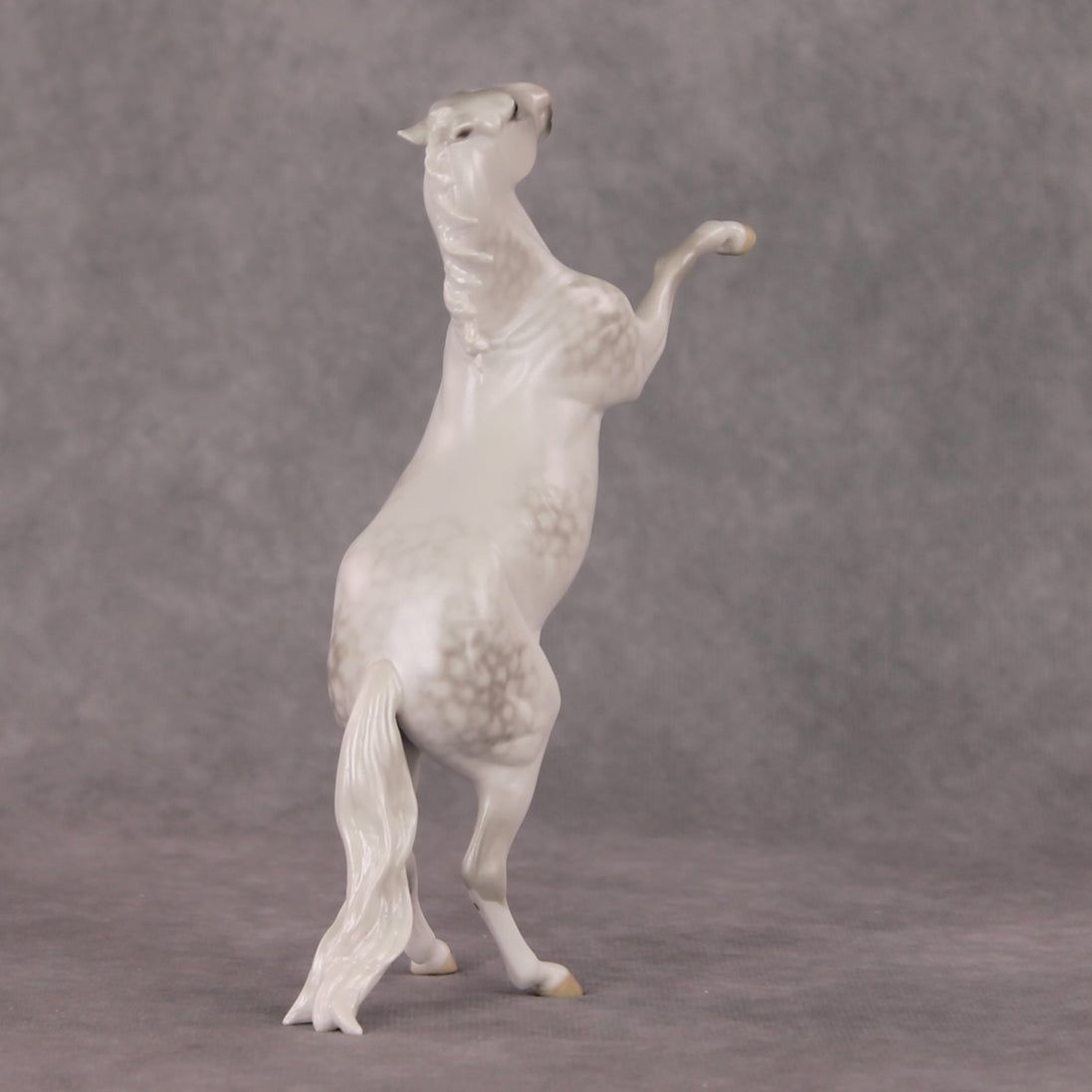 Snow Day OOAK Light Dapple Grey Rearing Pebble By Ellen Robbins HS24