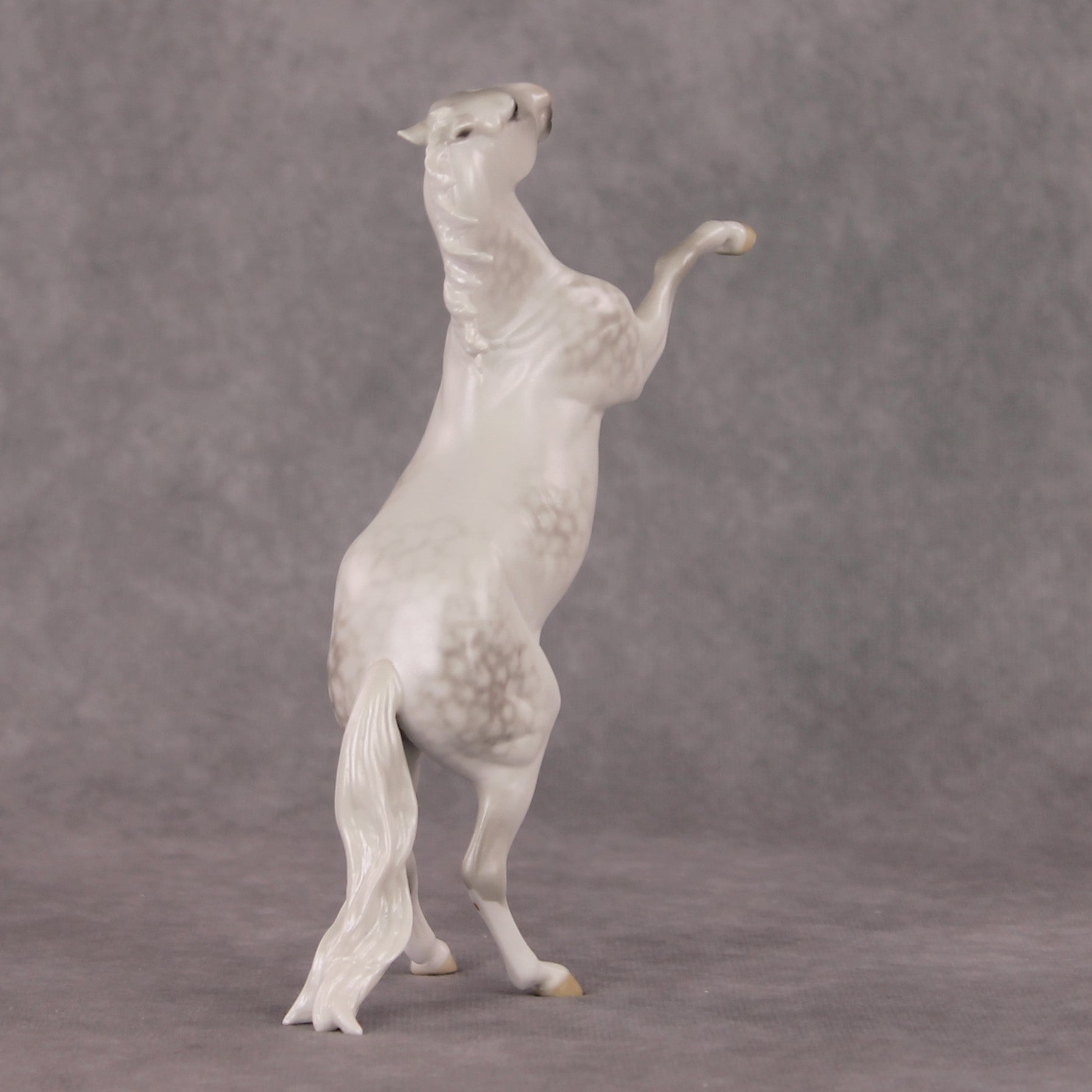 Snow Day OOAK Light Dapple Grey Rearing Pebble By Ellen Robbins HS24