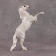 Snow Day OOAK Light Dapple Grey Rearing Pebble By Ellen Robbins HS24