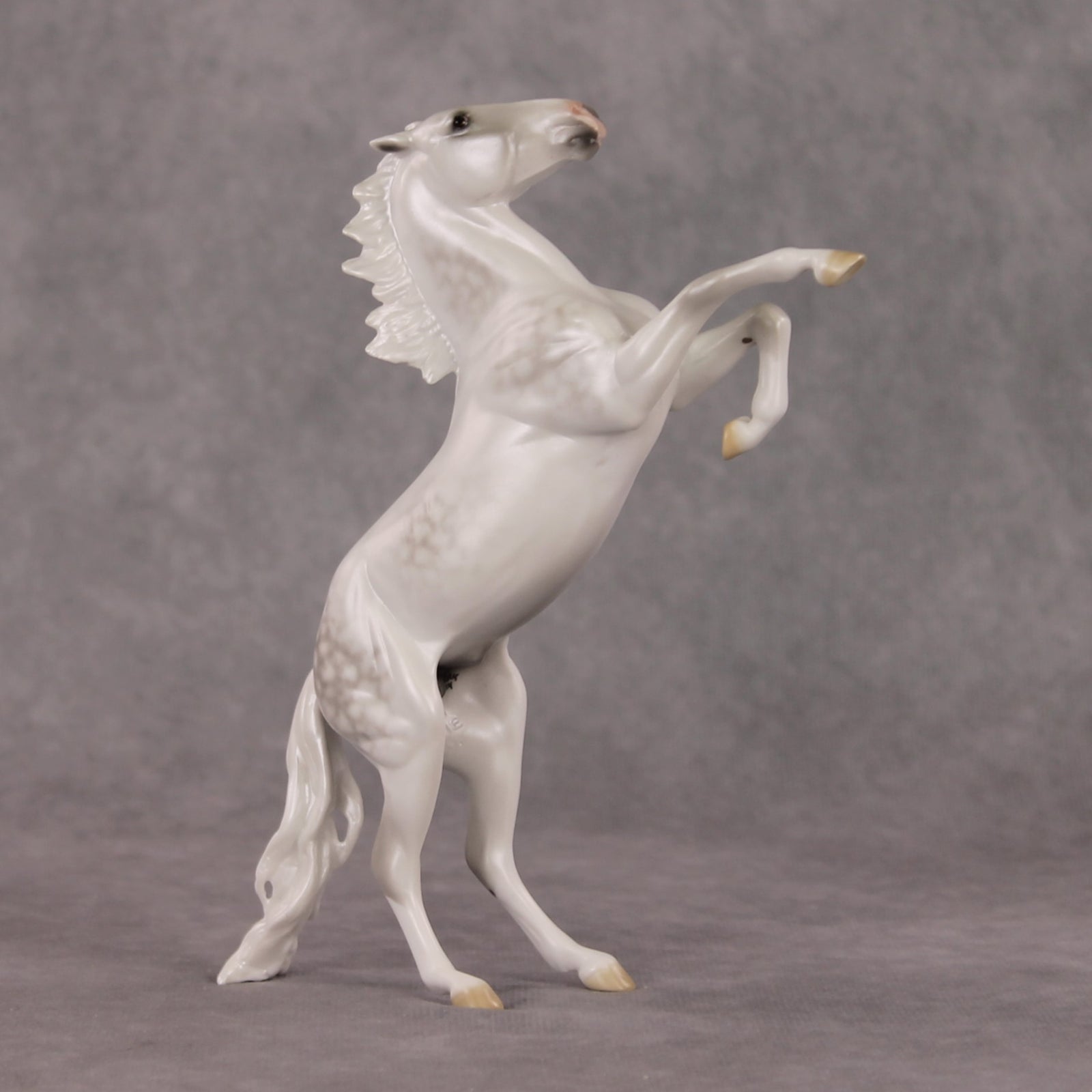 Snow Day OOAK Light Dapple Grey Rearing Pebble By Ellen Robbins HS24