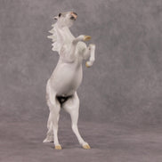 Snow Day OOAK Light Dapple Grey Rearing Pebble By Ellen Robbins HS24