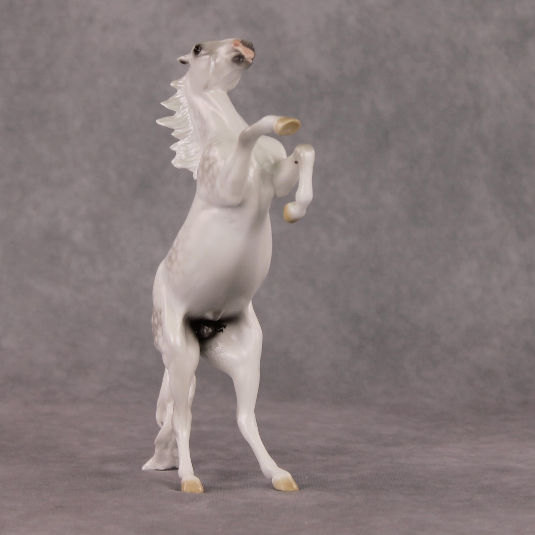 Snow Day OOAK Light Dapple Grey Rearing Pebble By Ellen Robbins HS24