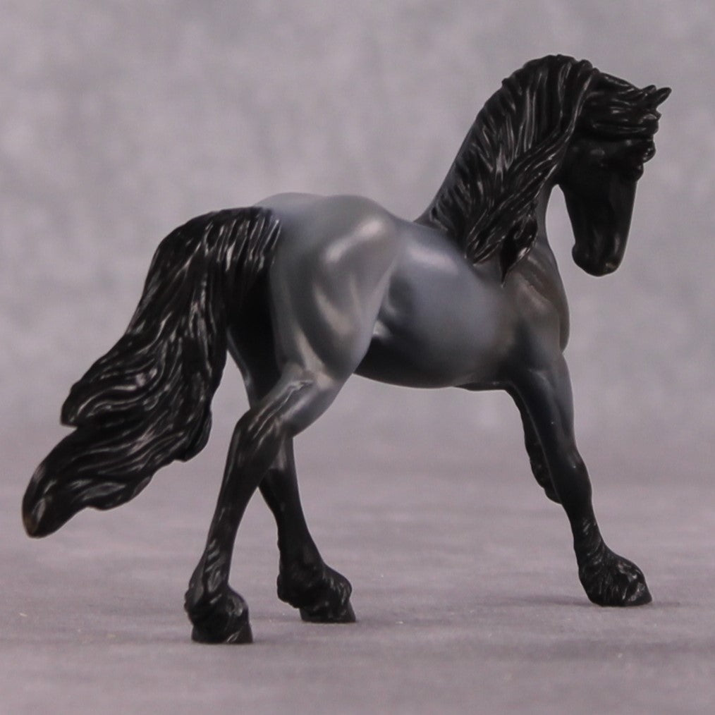"Azzurro" OOAK FCM Friesian Chip By Kristen Cermele - April GemStones Series