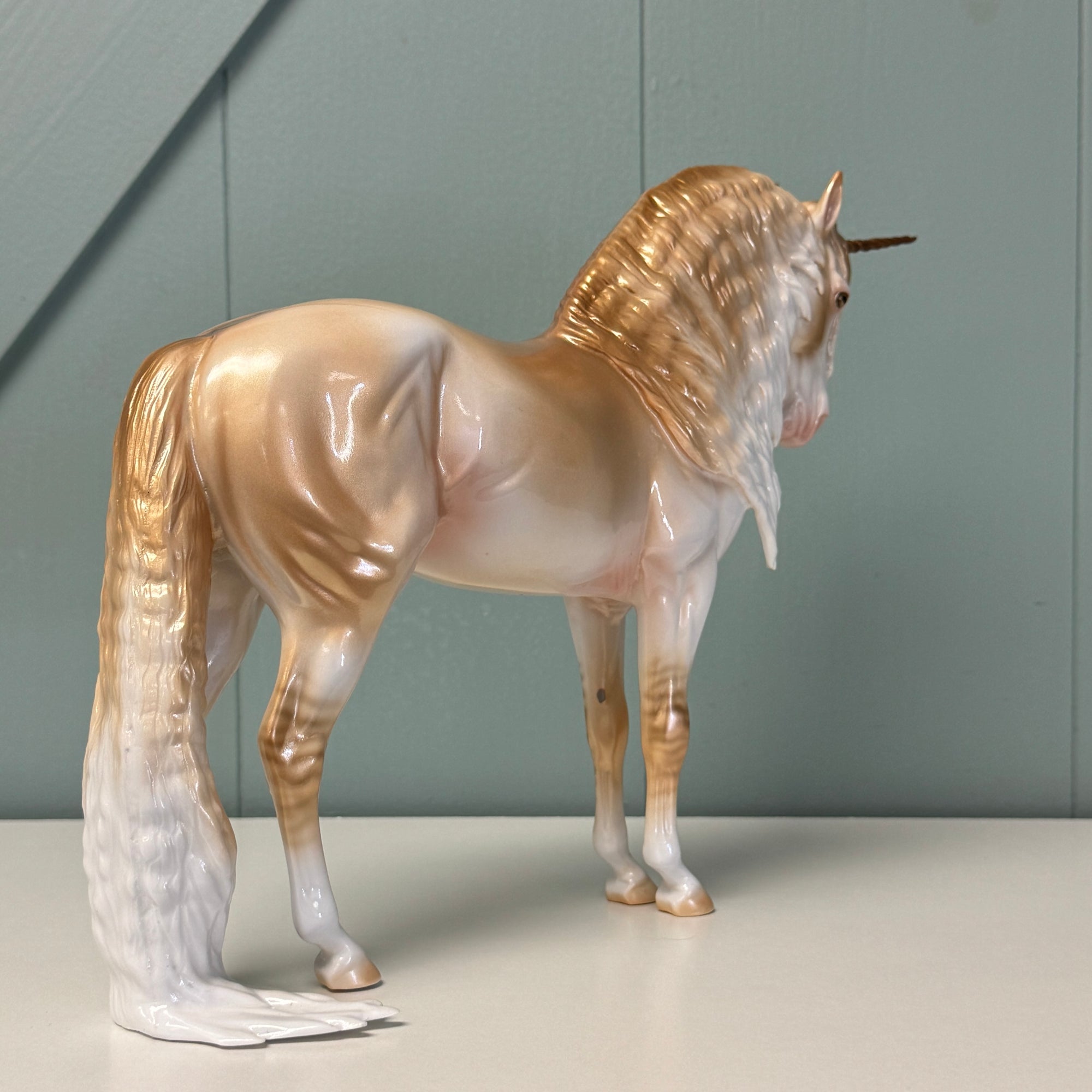 Congratulations: Two LE-10 Run PRIZE MODEL Gold Andalusian Unicorn with Dun Factors Deco By Jess Hamill - EQ24