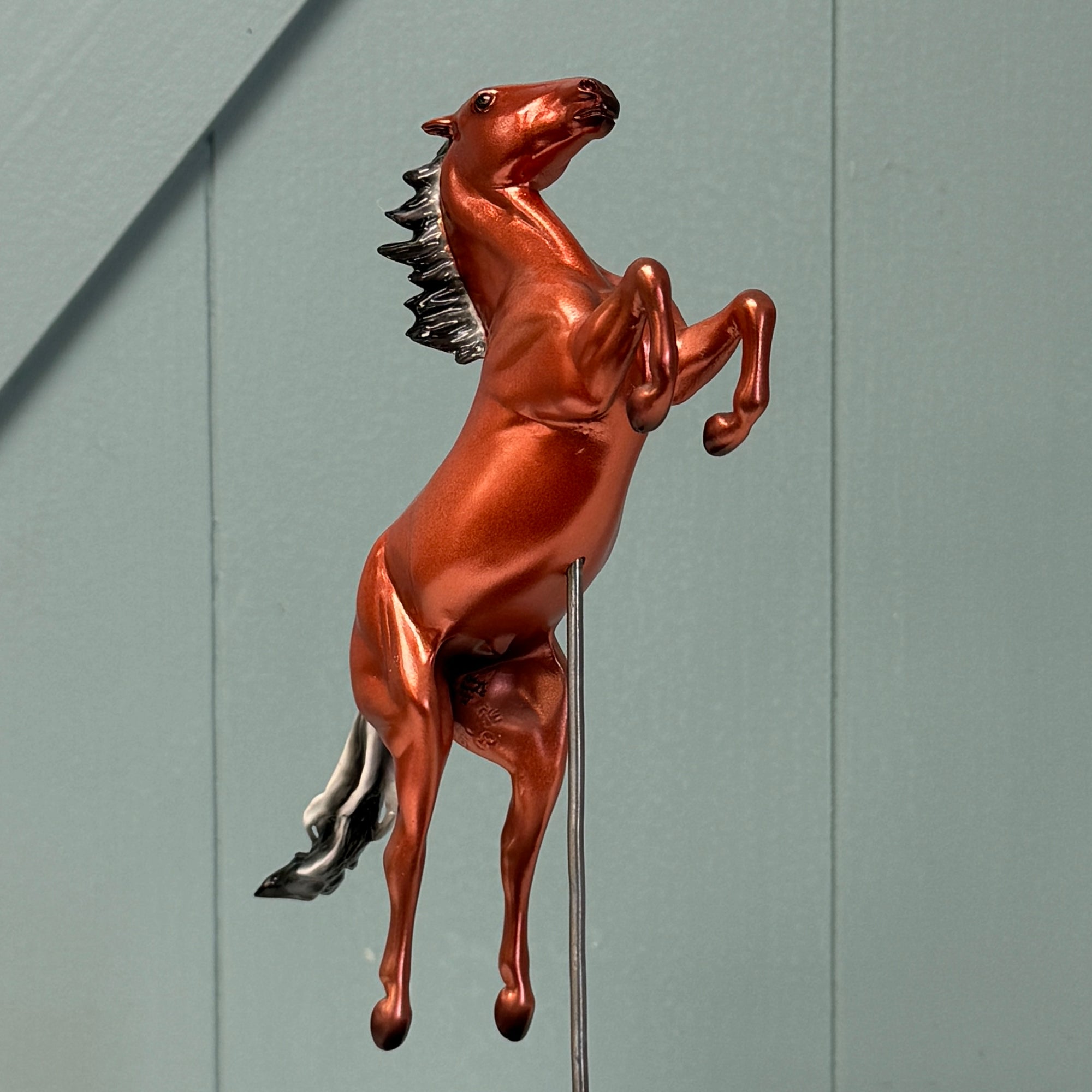 Effigy Horse #8 LE-5 Run Copper Bay Deco Jumping Rearing Pebble on a Posted Base By Ellen Robbins EQ24 Based on AotH Entry 3D Art From Beth Hyman