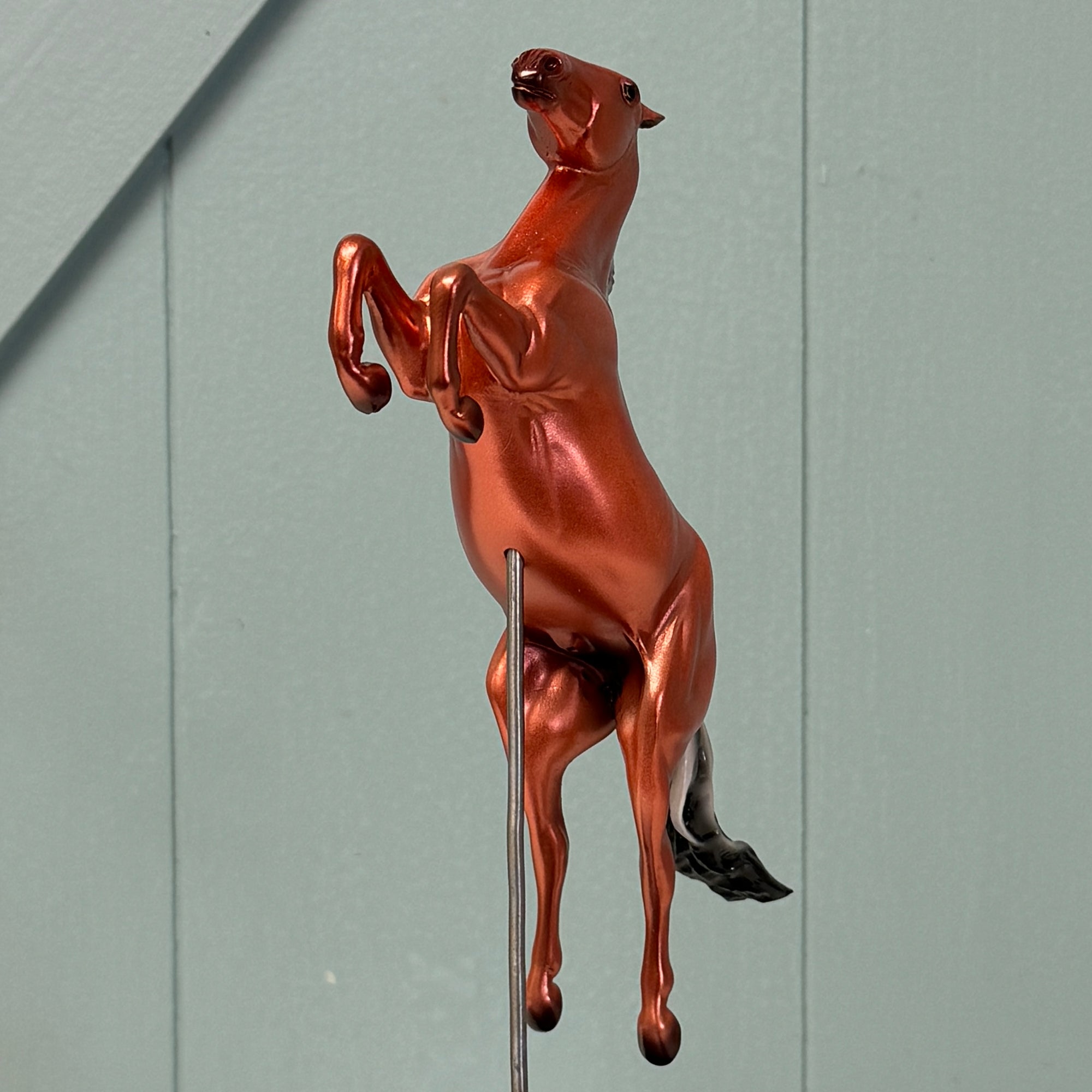 Effigy Horse #8 LE-5 Run Copper Bay Deco Jumping Rearing Pebble on a Posted Base By Ellen Robbins EQ24 Based on AotH Entry 3D Art From Beth Hyman