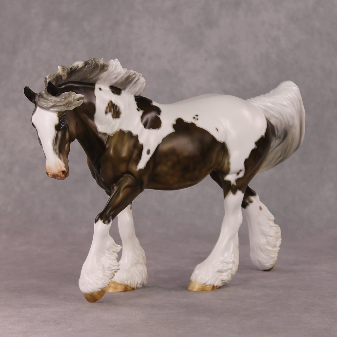 Oak OOAK Silver Dapple Tobiano Customized Irish Cob By Julie Keim HS24