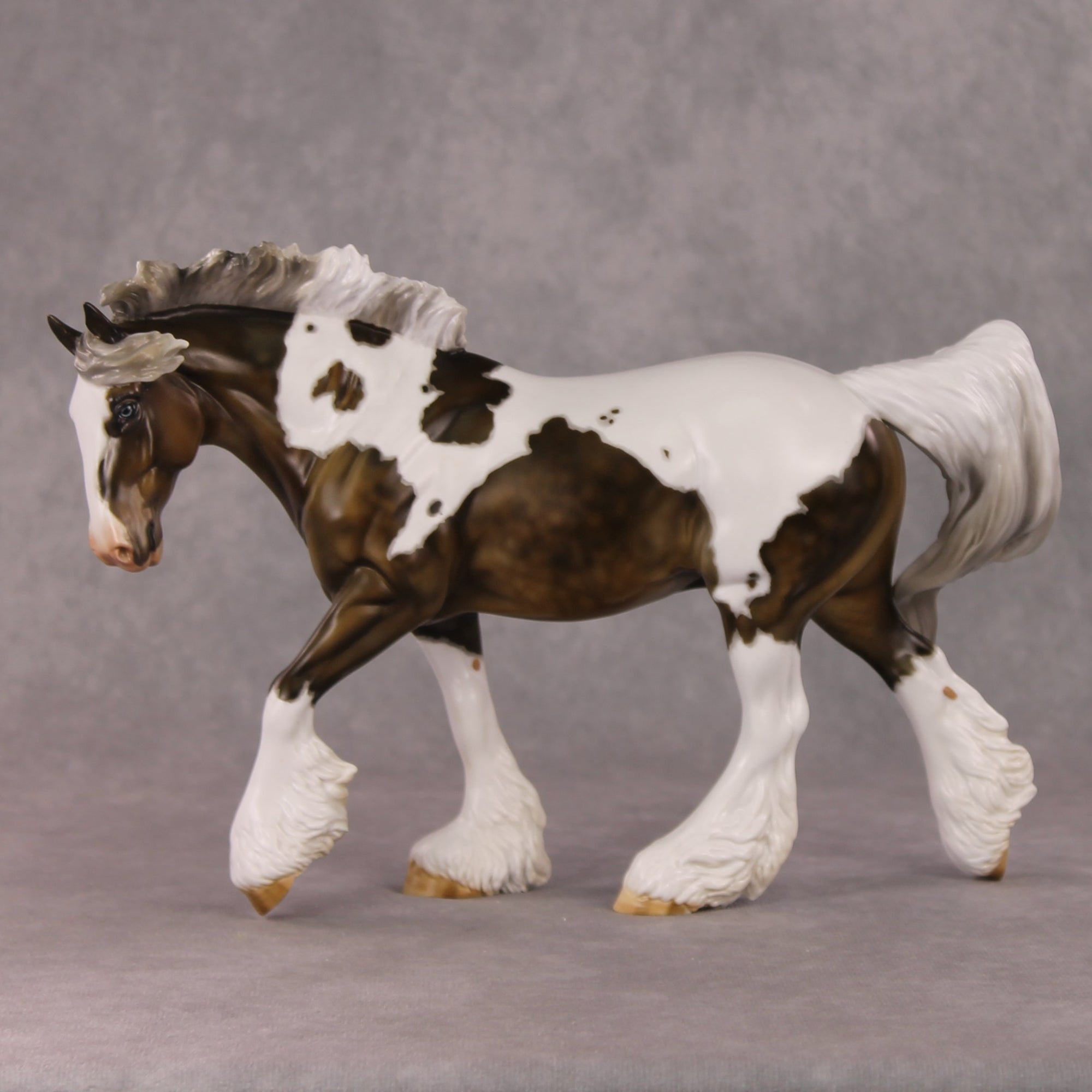 Oak OOAK Silver Dapple Tobiano Customized Irish Cob By Julie Keim HS24