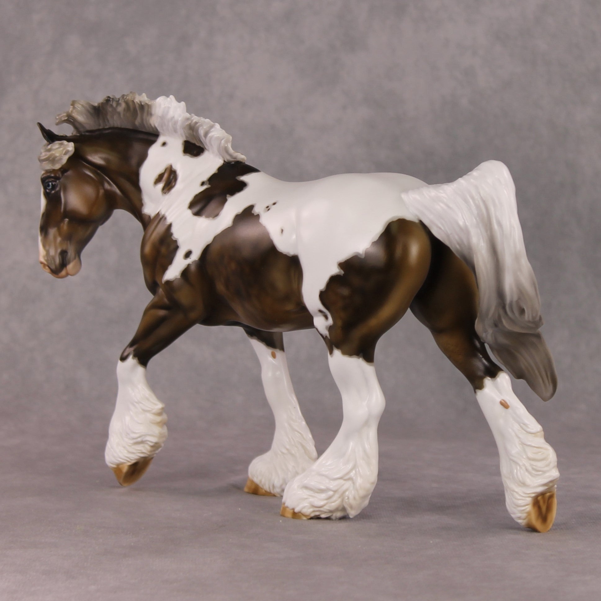 Oak OOAK Silver Dapple Tobiano Customized Irish Cob By Julie Keim HS24