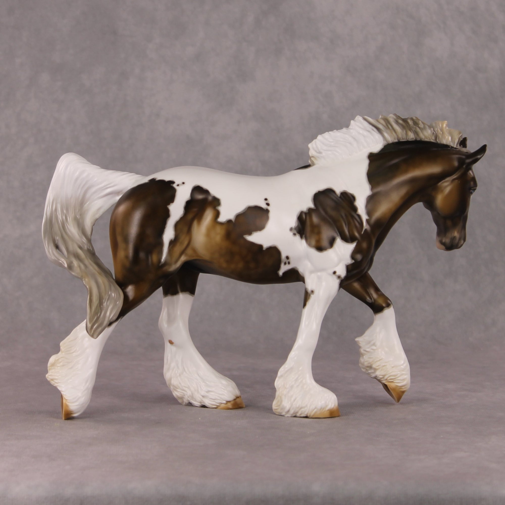 Oak OOAK Silver Dapple Tobiano Customized Irish Cob By Julie Keim HS24