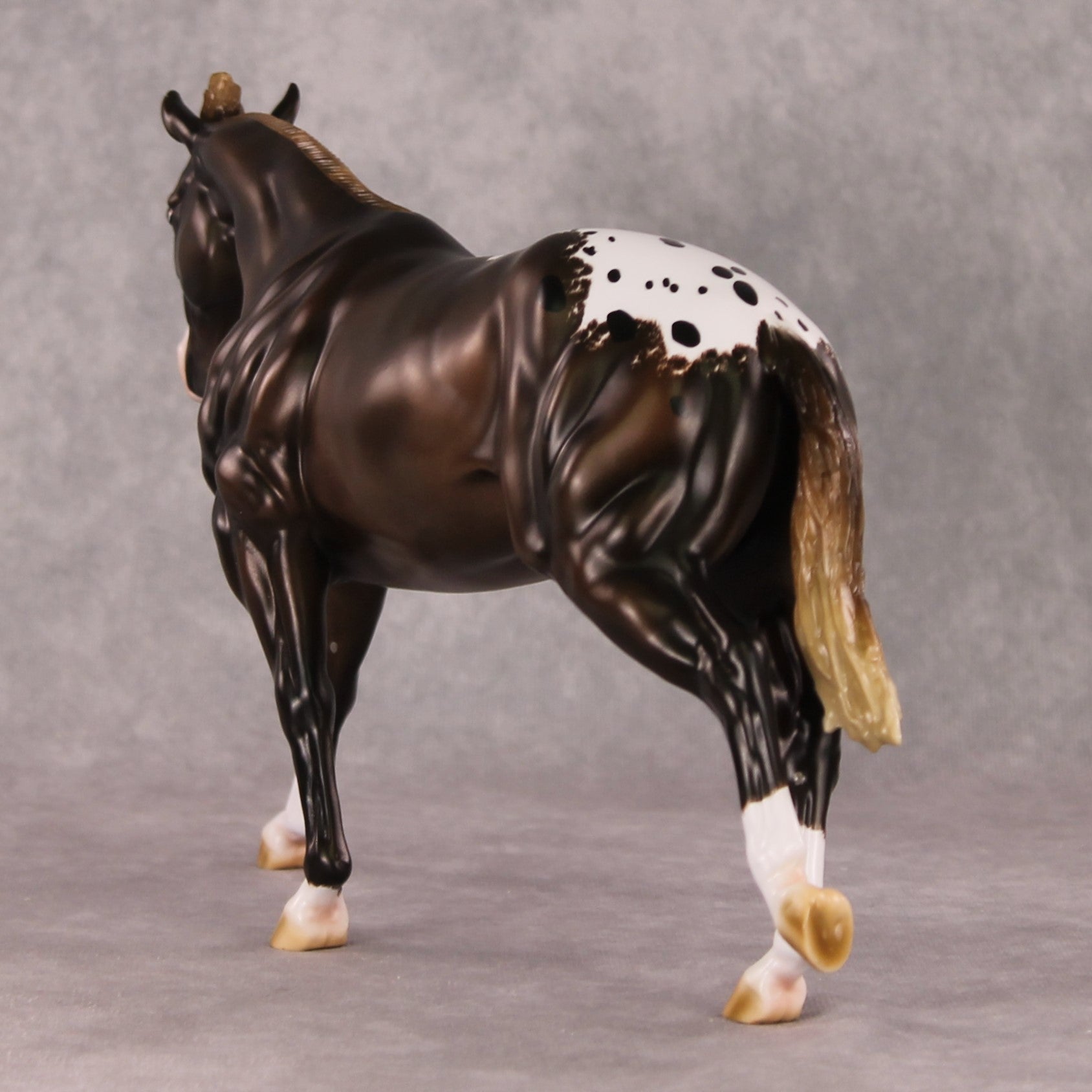 Spiced Rum Cocoa OOAK Liver Chestnut Appaloosa Custom Running Stock Horse By Ashley Palmer HS24