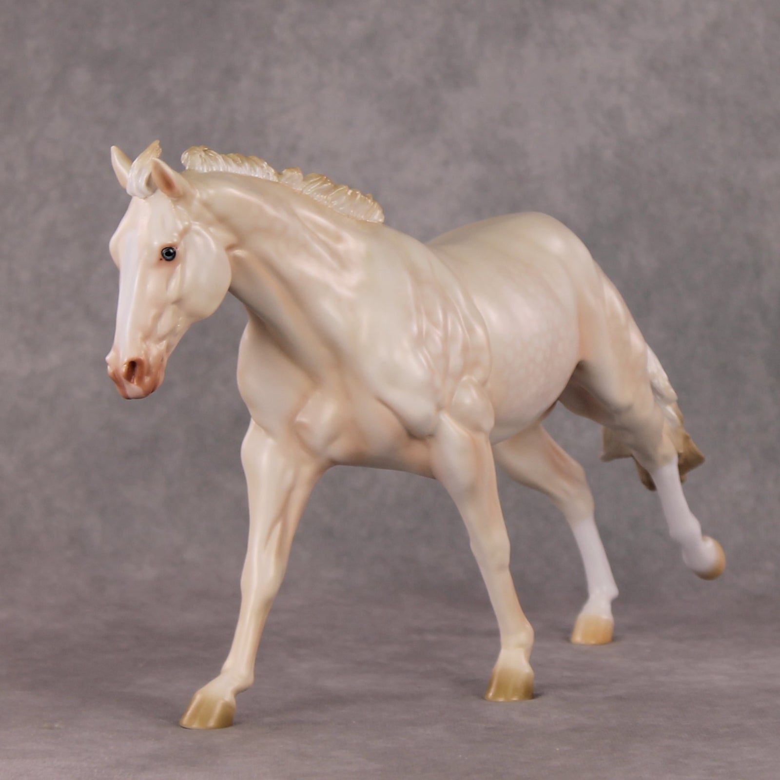 Guiding Light OOAK Dapple Cremello Running Stock Horse By Ashley Palmer HS24