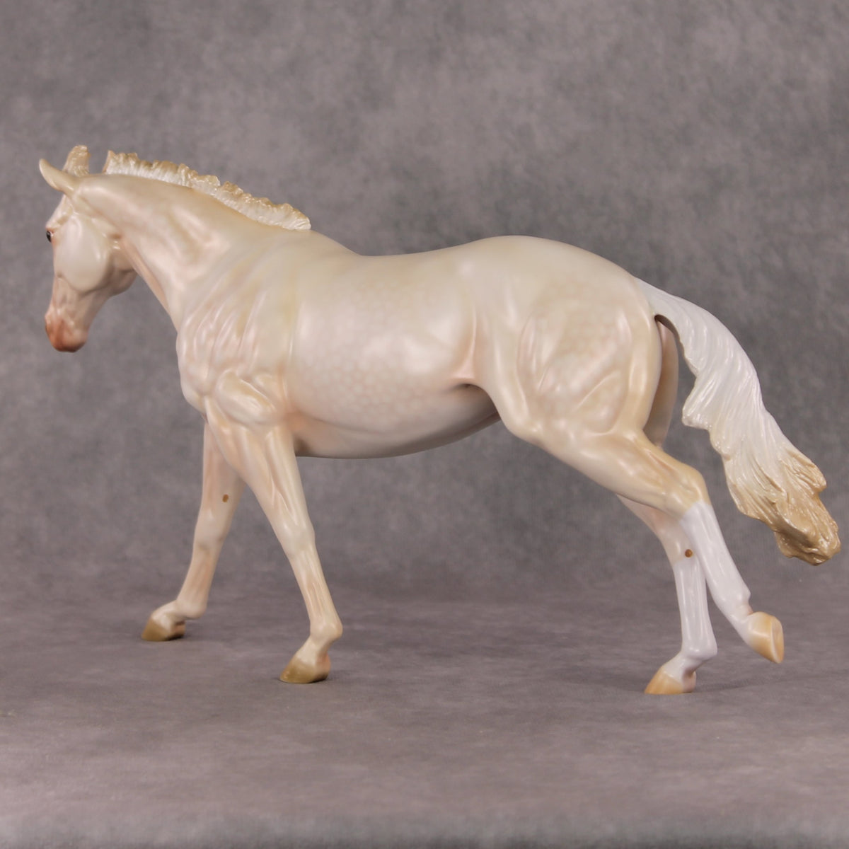 Guiding Light OOAK Dapple Cremello Running Stock Horse By Ashley Palmer HS24