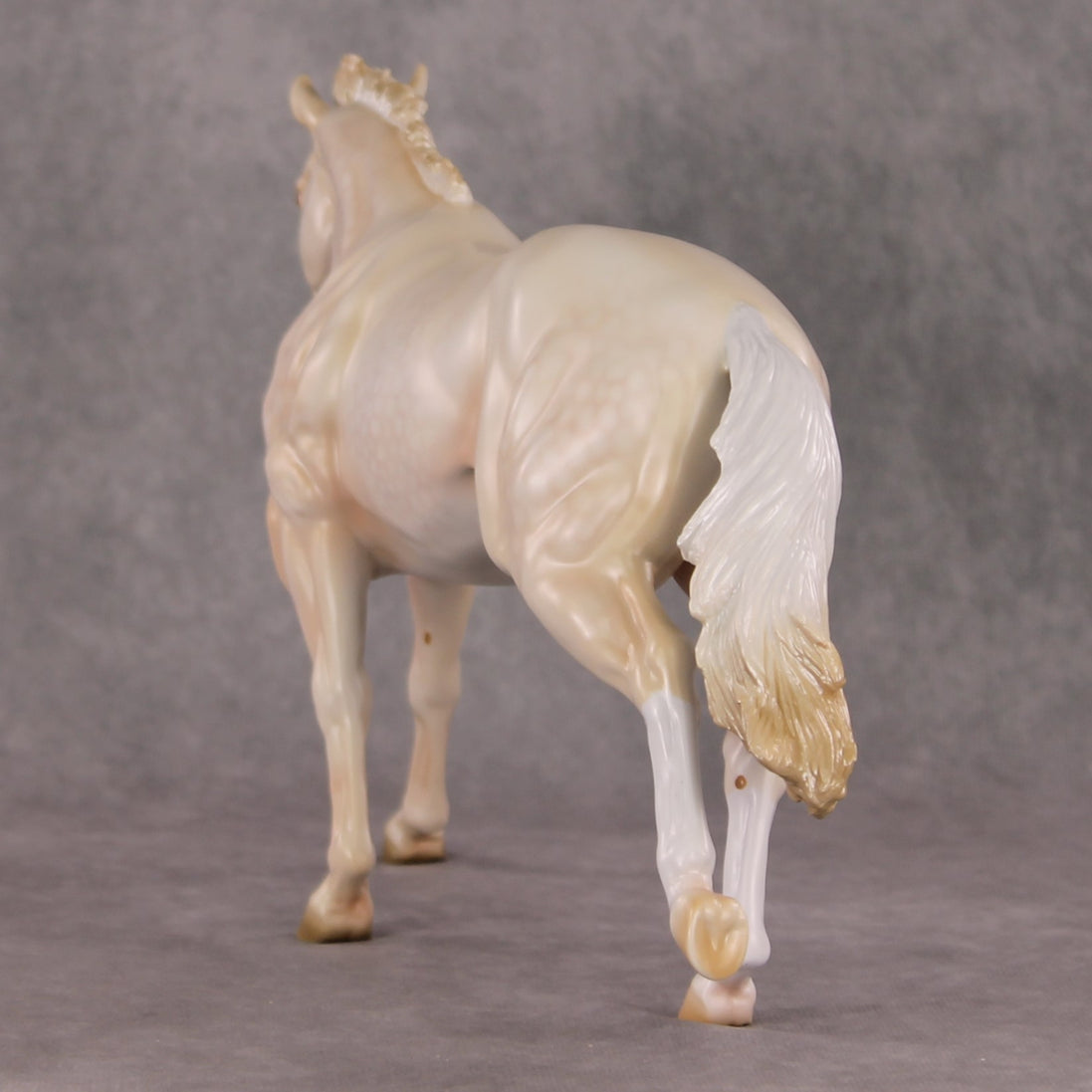 Guiding Light OOAK Dapple Cremello Running Stock Horse By Ashley Palmer HS24