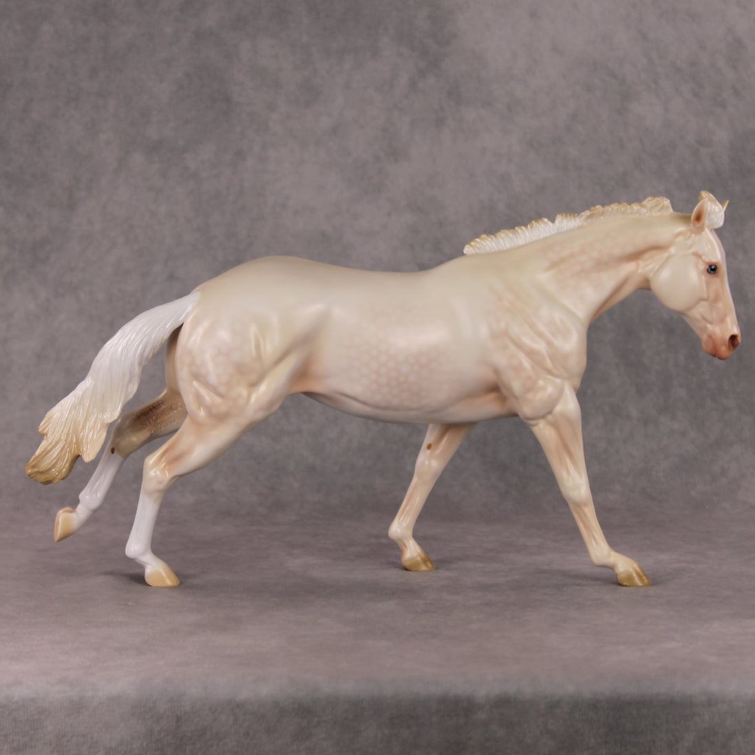 Guiding Light OOAK Dapple Cremello Running Stock Horse By Ashley Palmer HS24