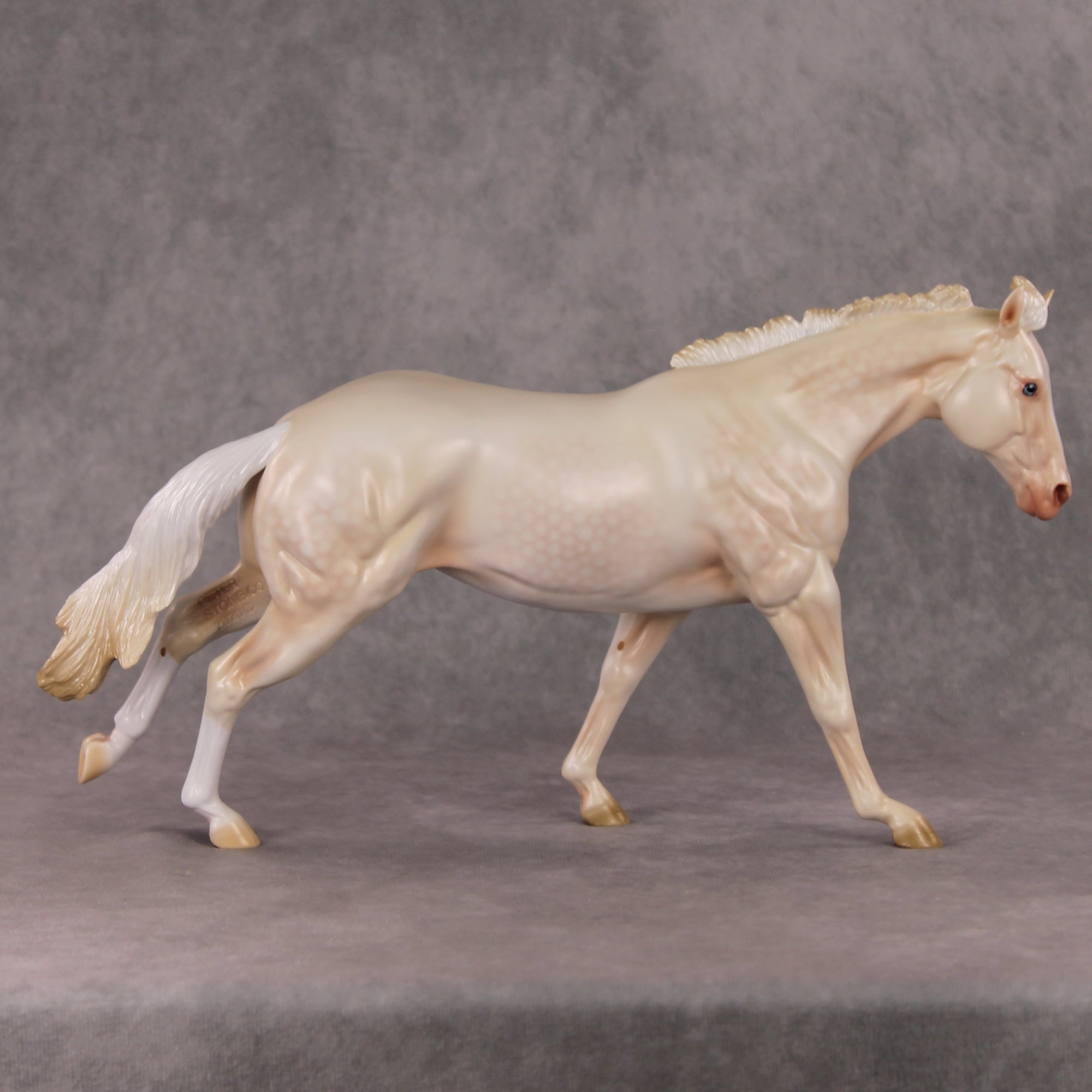 Guiding Light OOAK Dapple Cremello Running Stock Horse By Ashley Palmer HS24