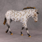 Julia OOAK Golden Leopard Appaloosa with Silver Accents Mule By Dawn Quick HS24
