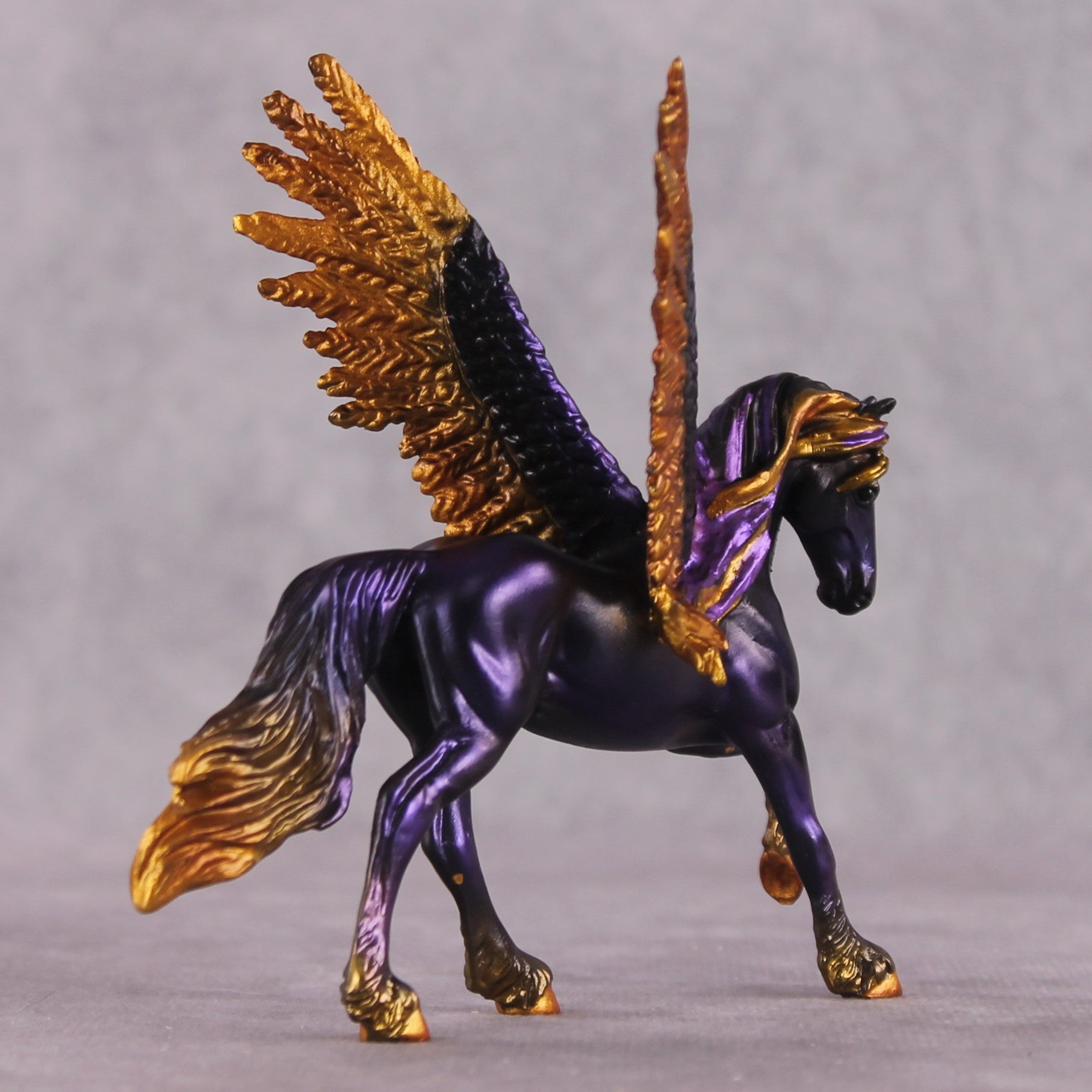 "Phantasia" OOAK EFCM Pegasus Friesian Chip By Kristen Cermele - April GemStones Series