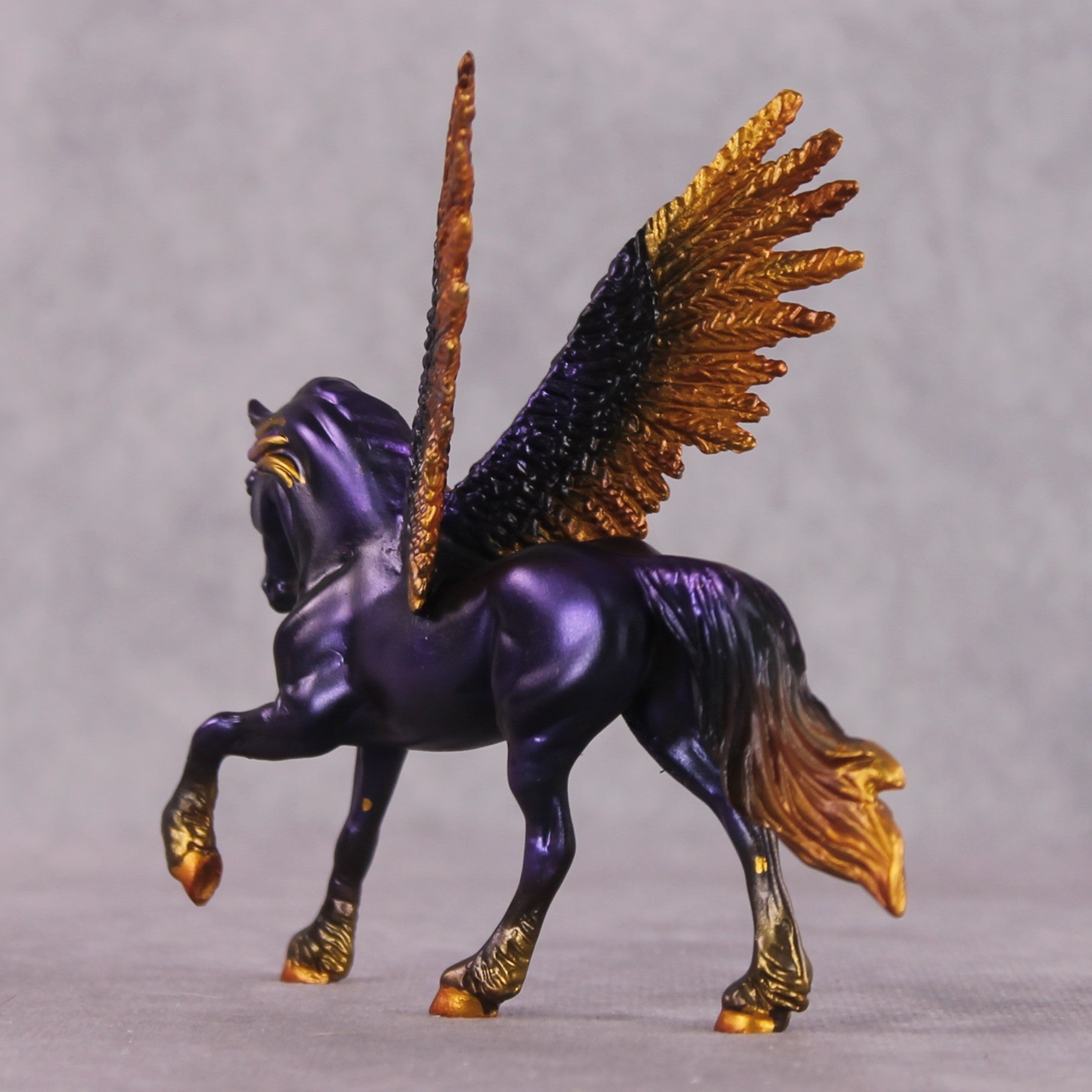 "Phantasia" OOAK EFCM Pegasus Friesian Chip By Kristen Cermele - April GemStones Series