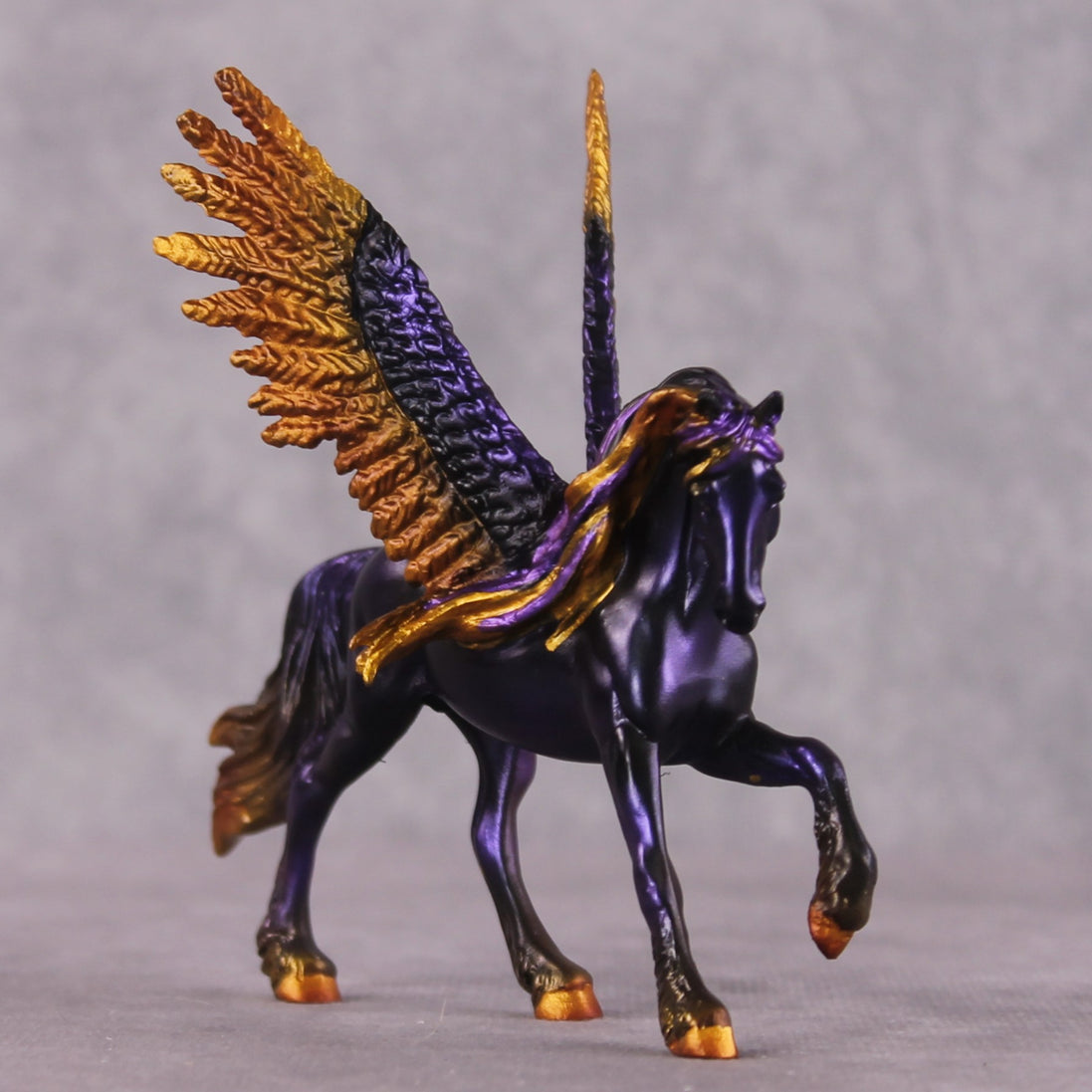 "Phantasia" OOAK EFCM Pegasus Friesian Chip By Kristen Cermele - April GemStones Series